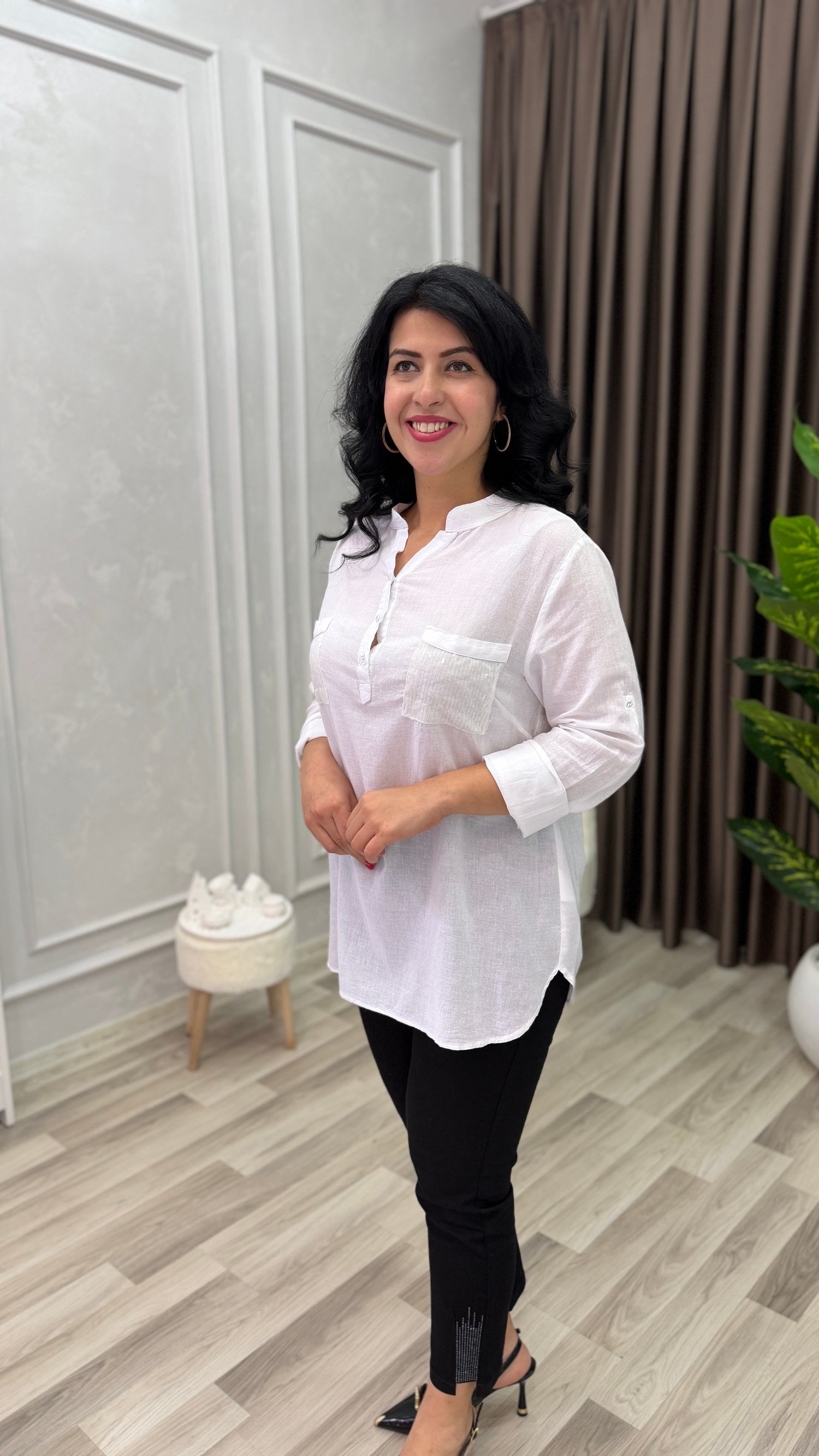 ELEGANZA COMFORT BLUZ BEYAZ