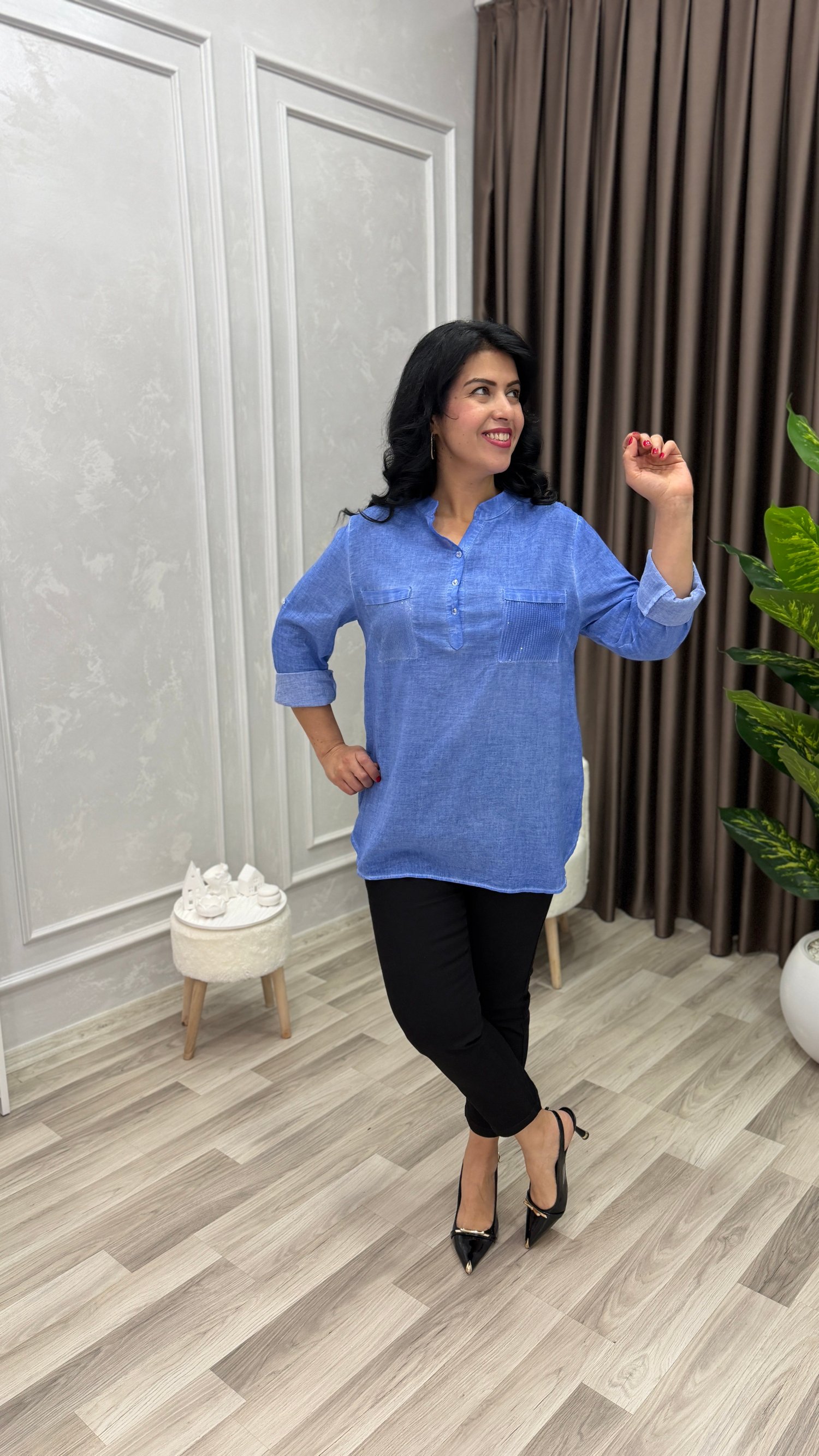 ELEGANZA COMFORT BLUZ MAVİ