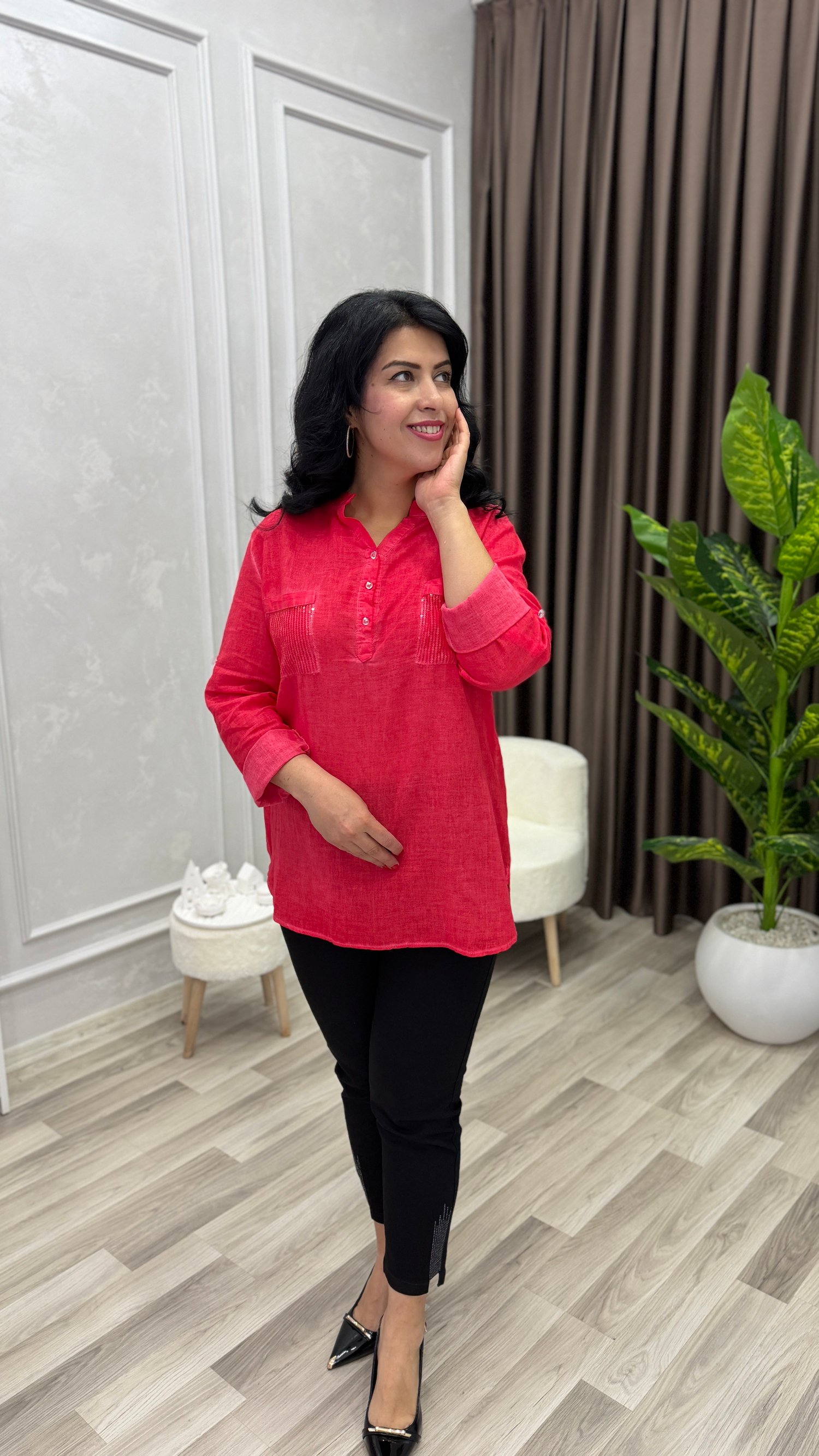 ELEGANZA COMFORT BLUZ NAR ÇİÇEĞİ