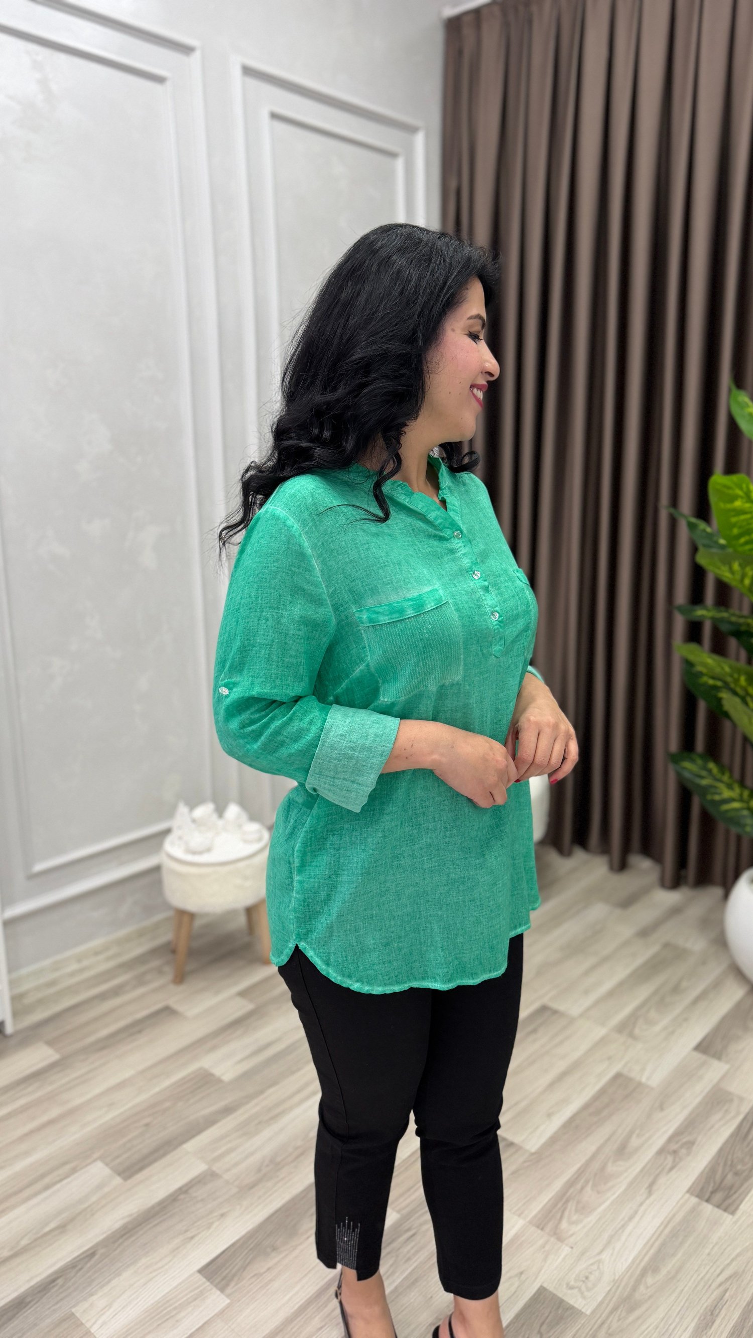 ELEGANZA COMFORT BLUZ YEŞİL