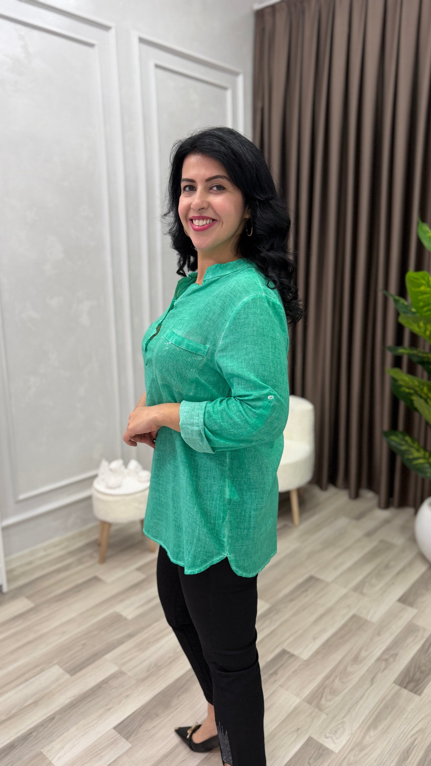 ELEGANZA COMFORT BLUZ YEŞİL