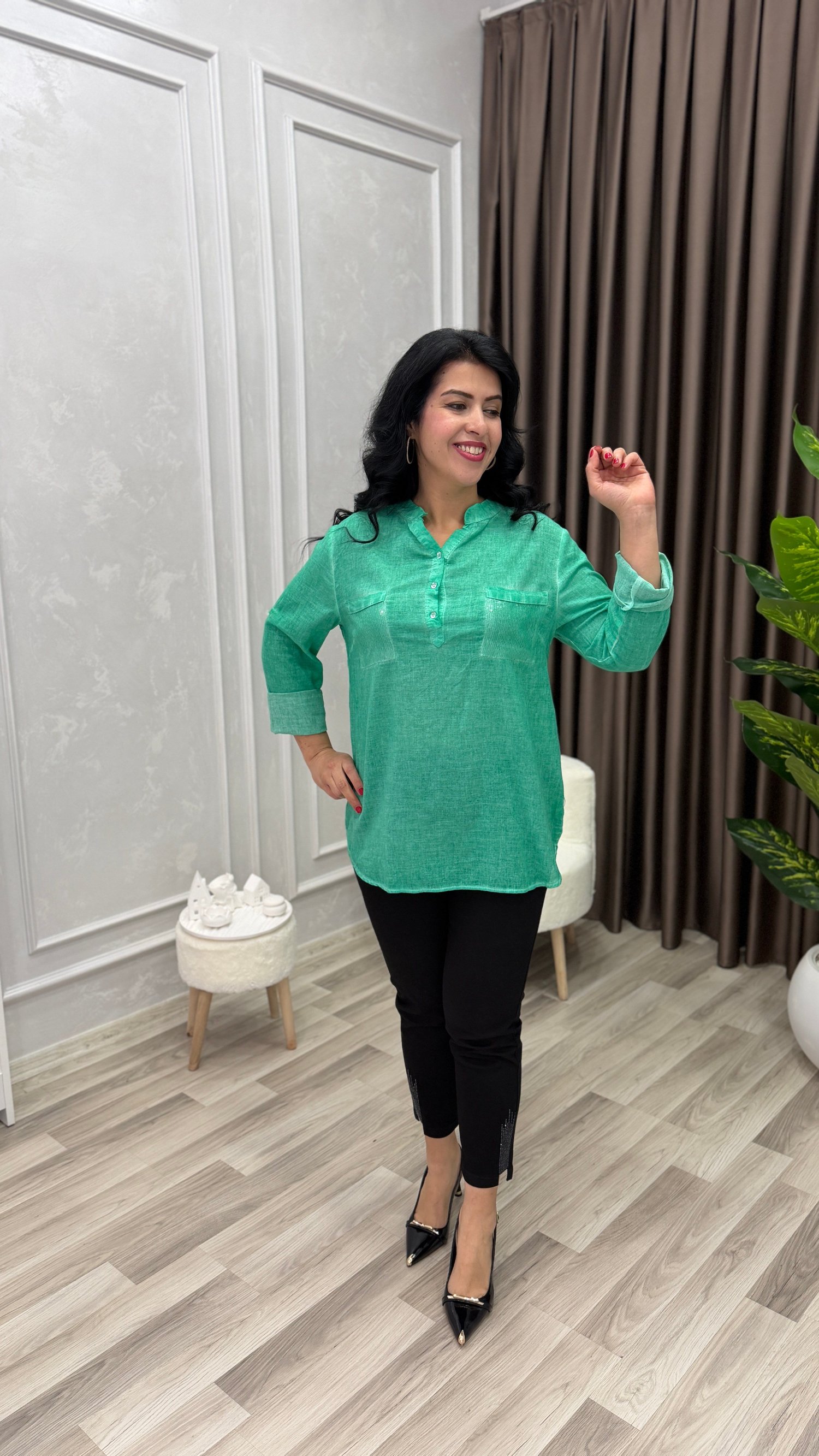 ELEGANZA COMFORT BLUZ YEŞİL