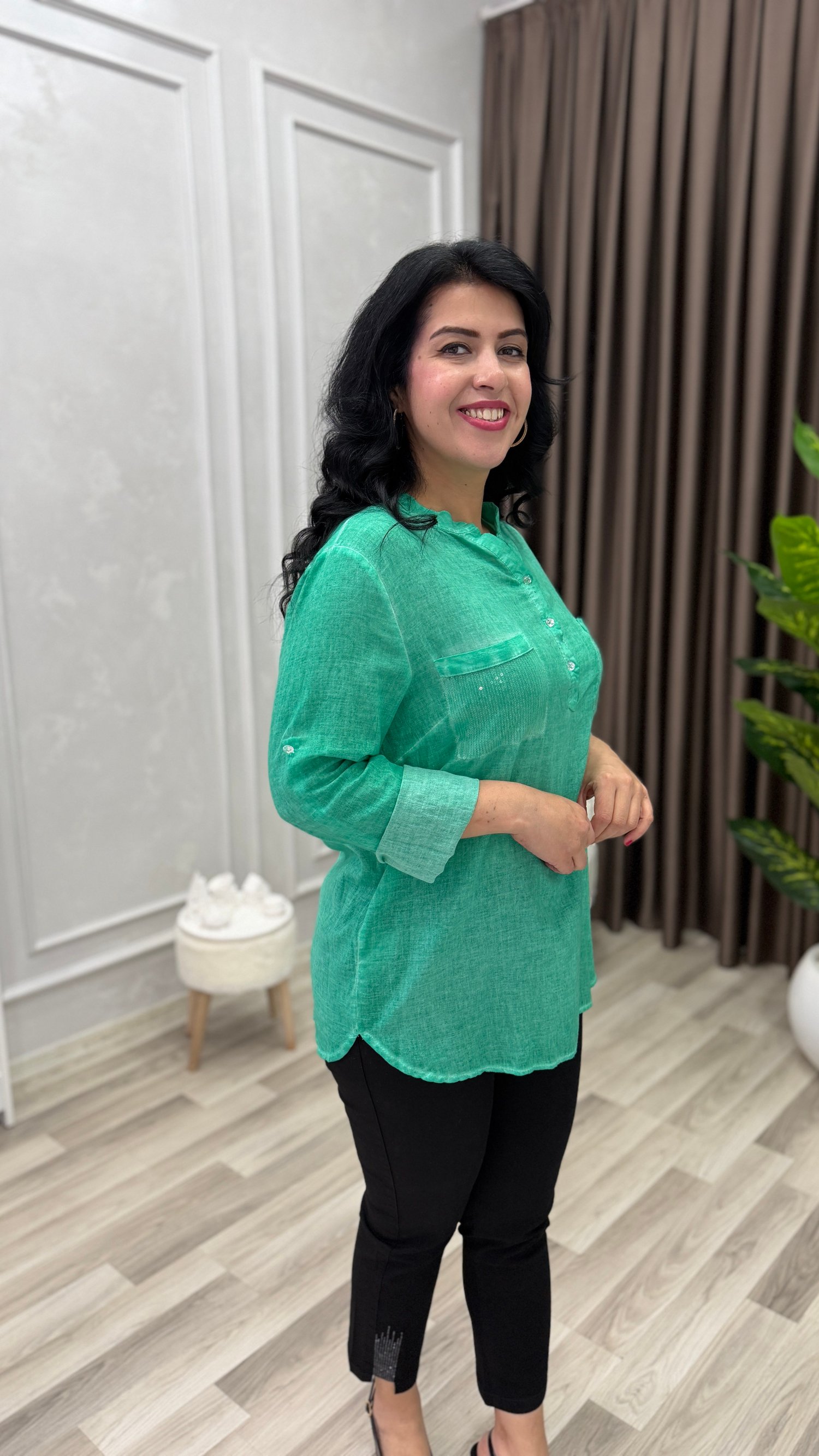 ELEGANZA COMFORT BLUZ YEŞİL