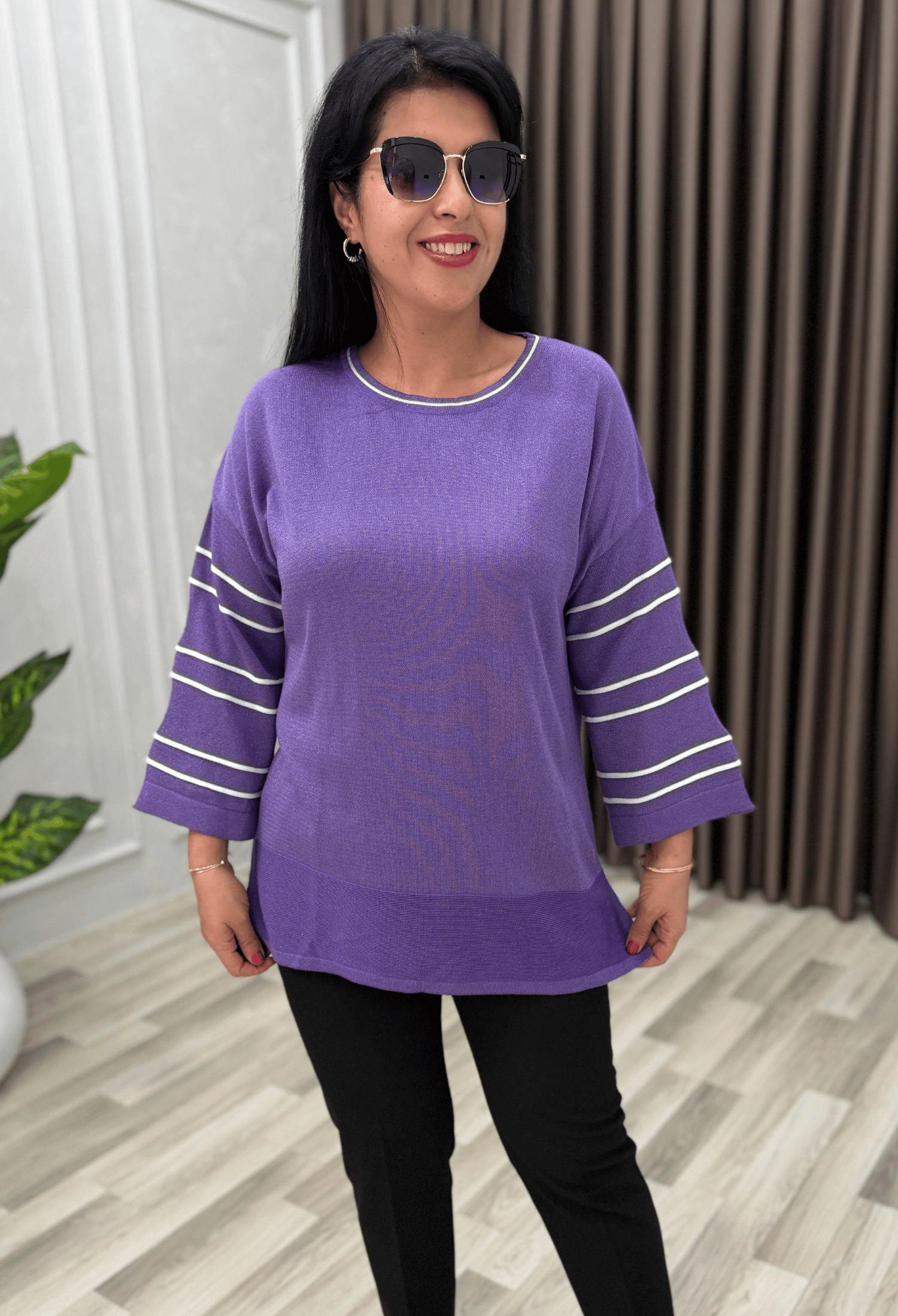 FLORA YIRTMAÇ KOL ELİT TRİKO BLUZ LİLA