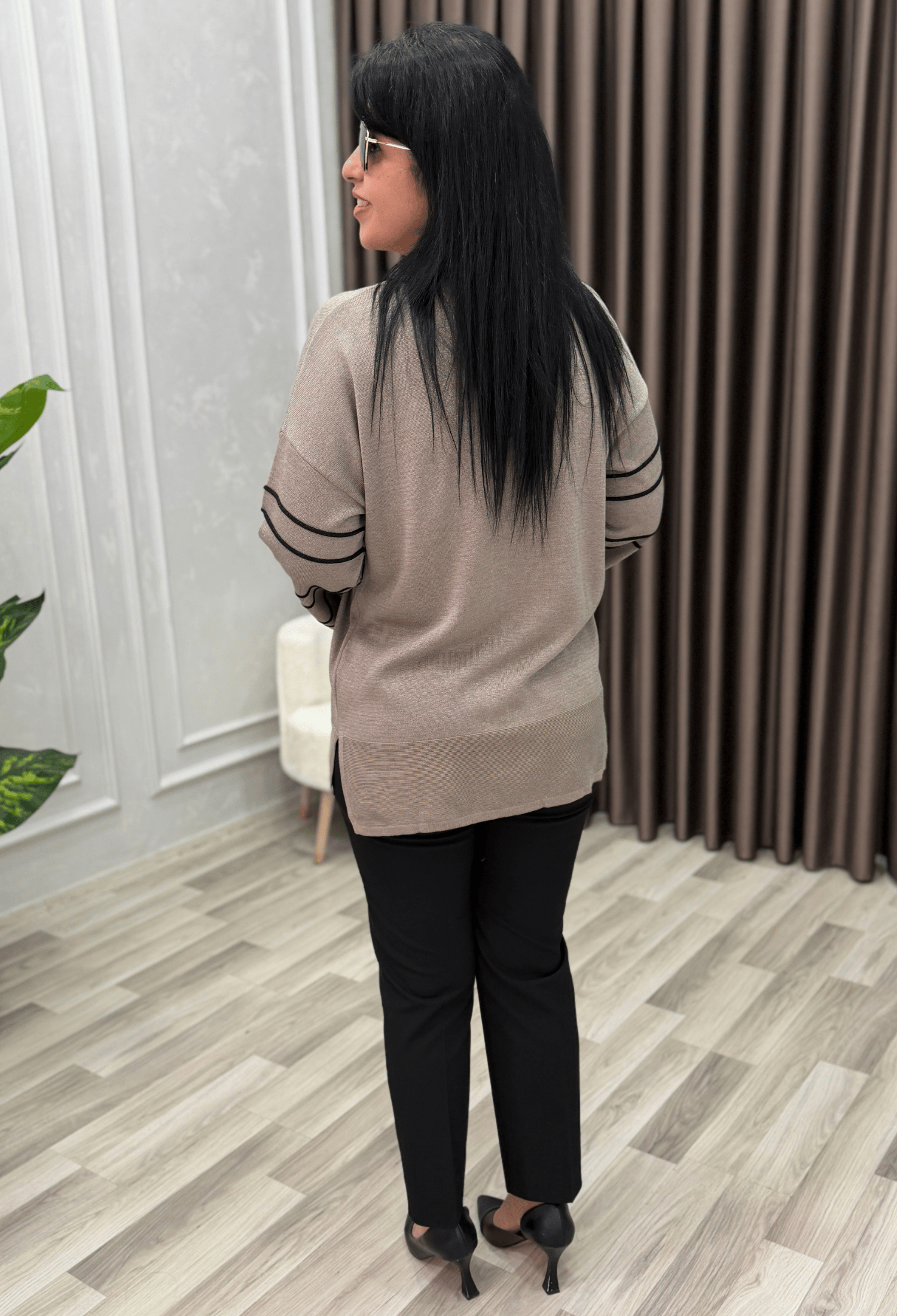 FLORA YIRTMAÇ KOL ELİT TRİKO BLUZ VİZON