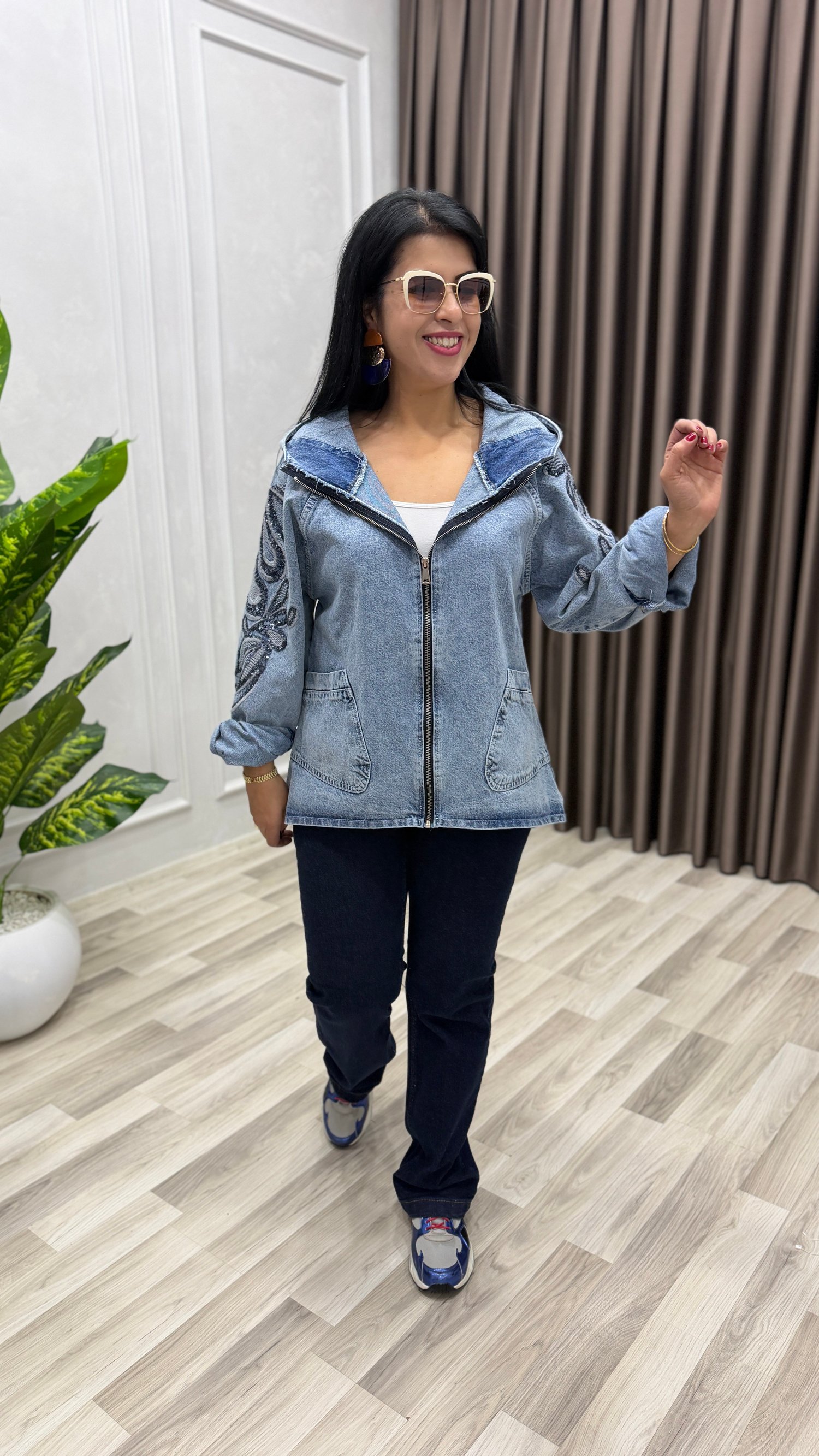 GLAMOUR DENIM CEKET MAVİ
