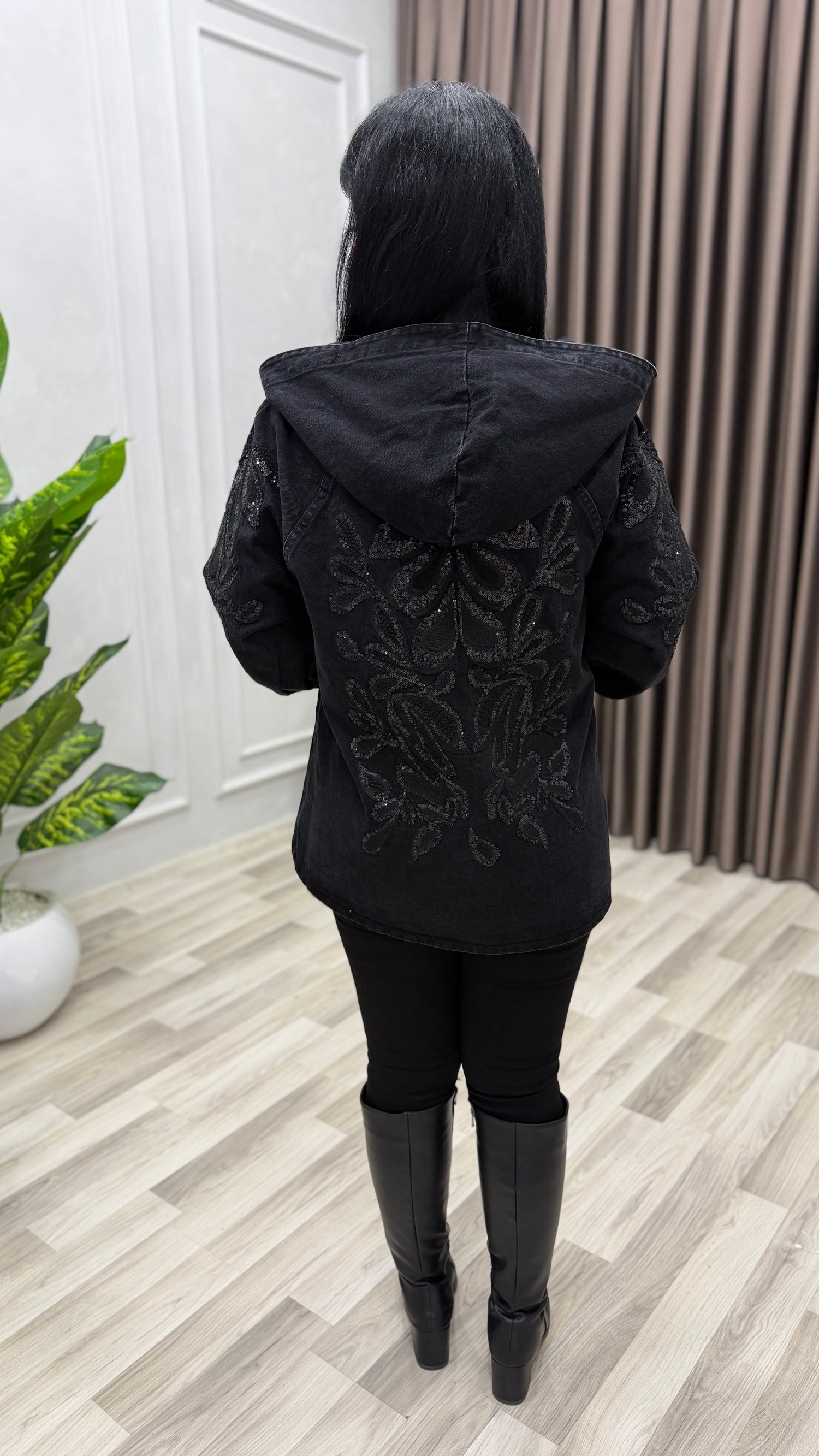 GLAMOUR DENIM CEKET SİYAH