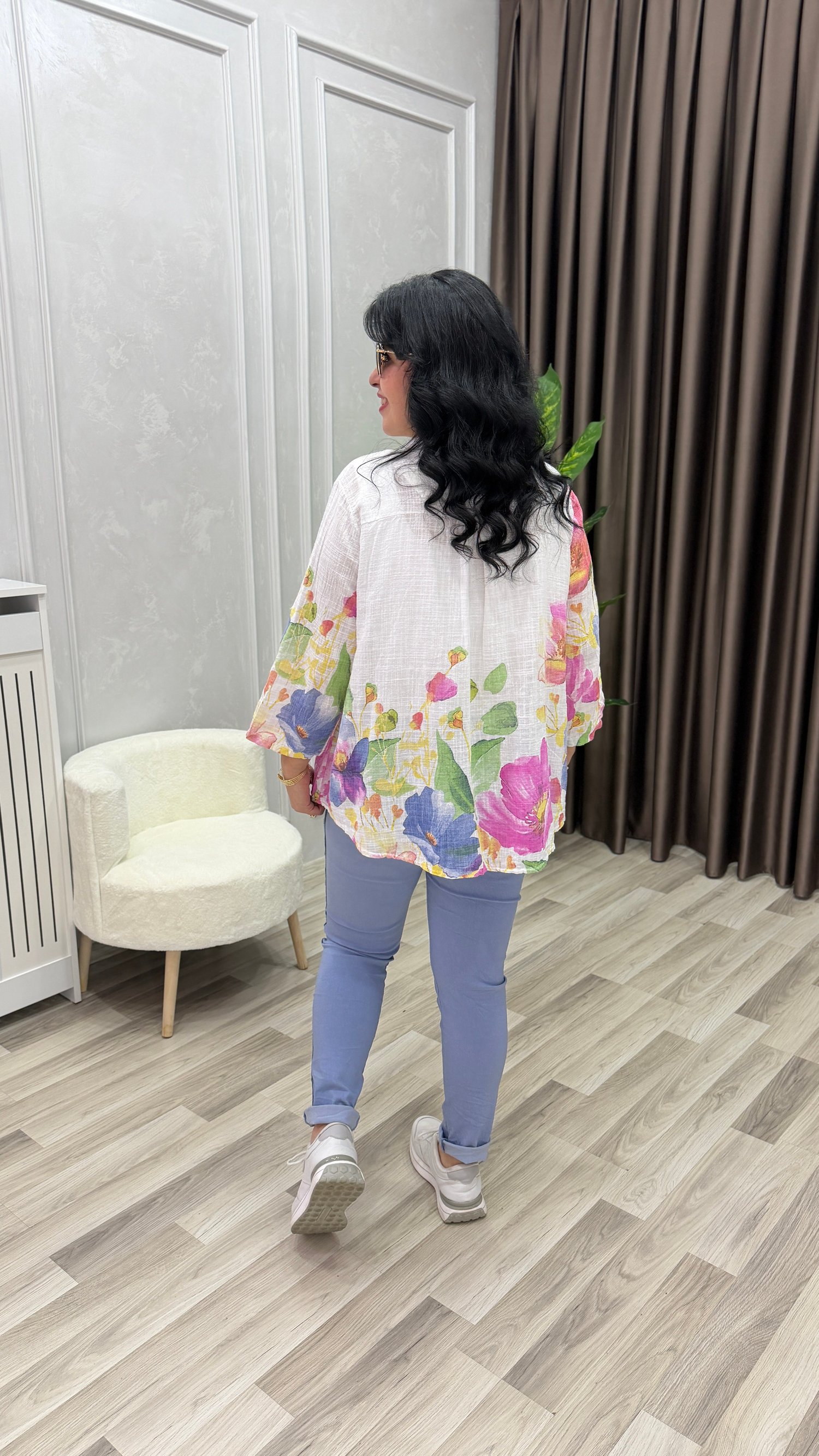 İTALYAN MODEL DESENLİ GÖMLEK BEYAZ 