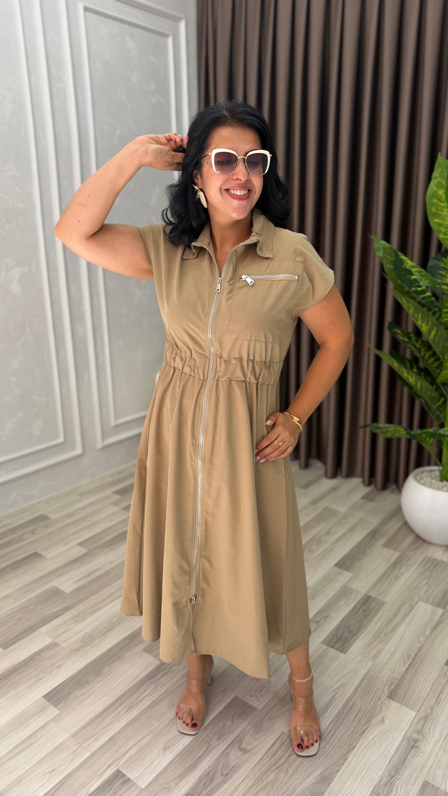 LAGUNA STYLE ELBİSE CAMEL