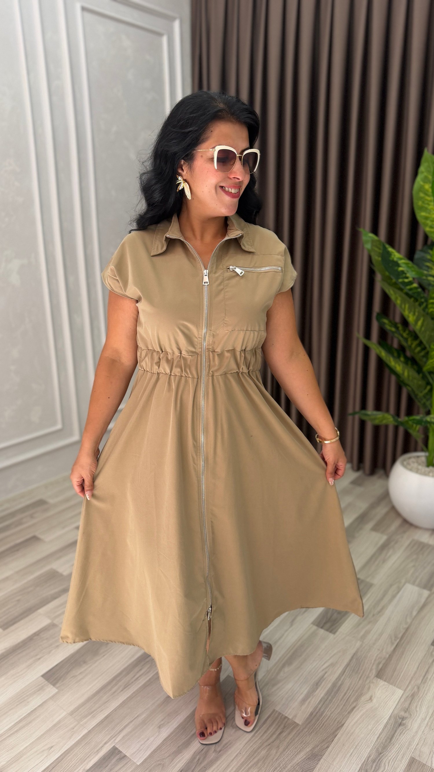 LAGUNA STYLE ELBİSE CAMEL