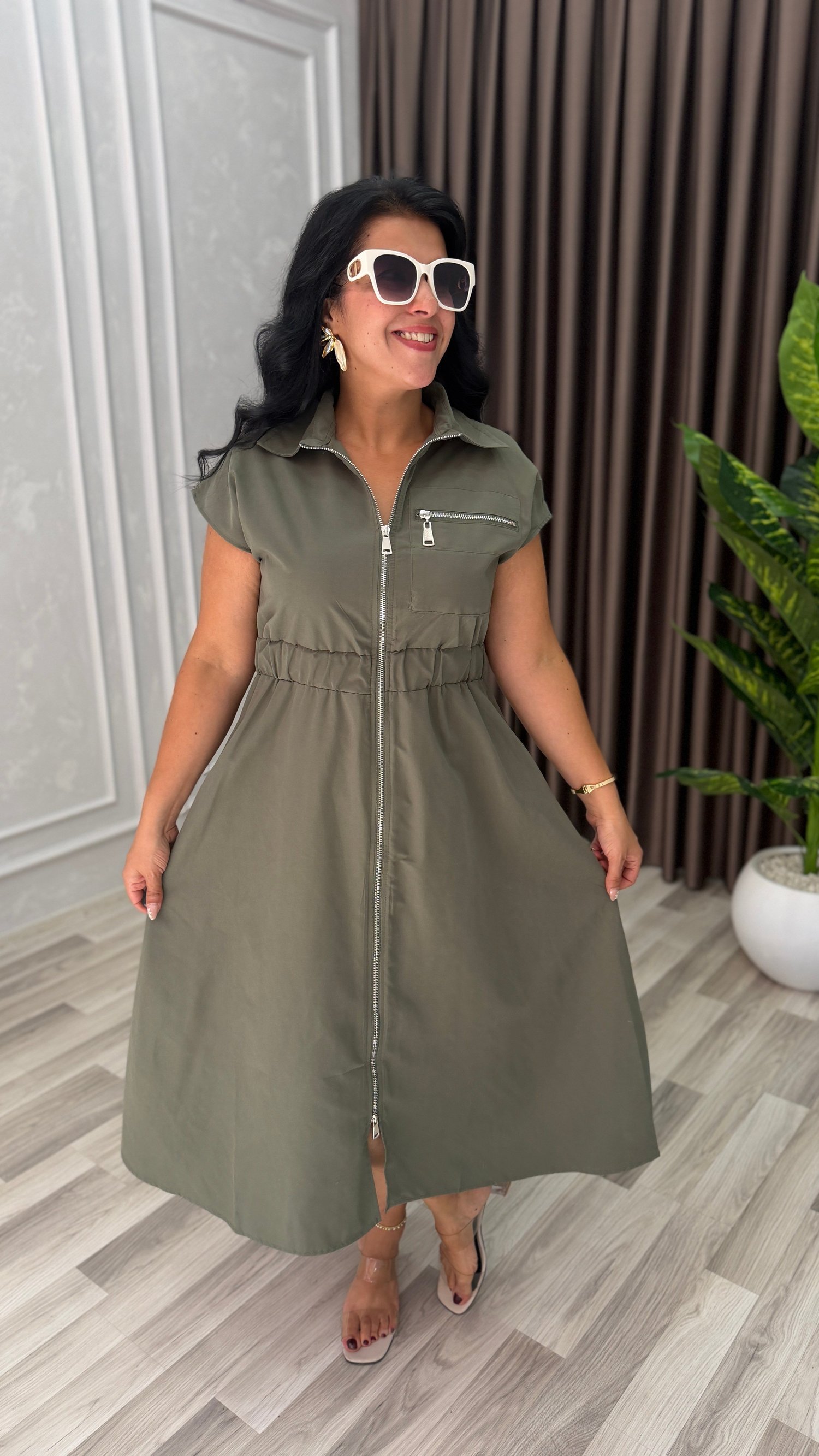 LAGUNA STYLE ELBİSE HAKİ YEŞİLİ