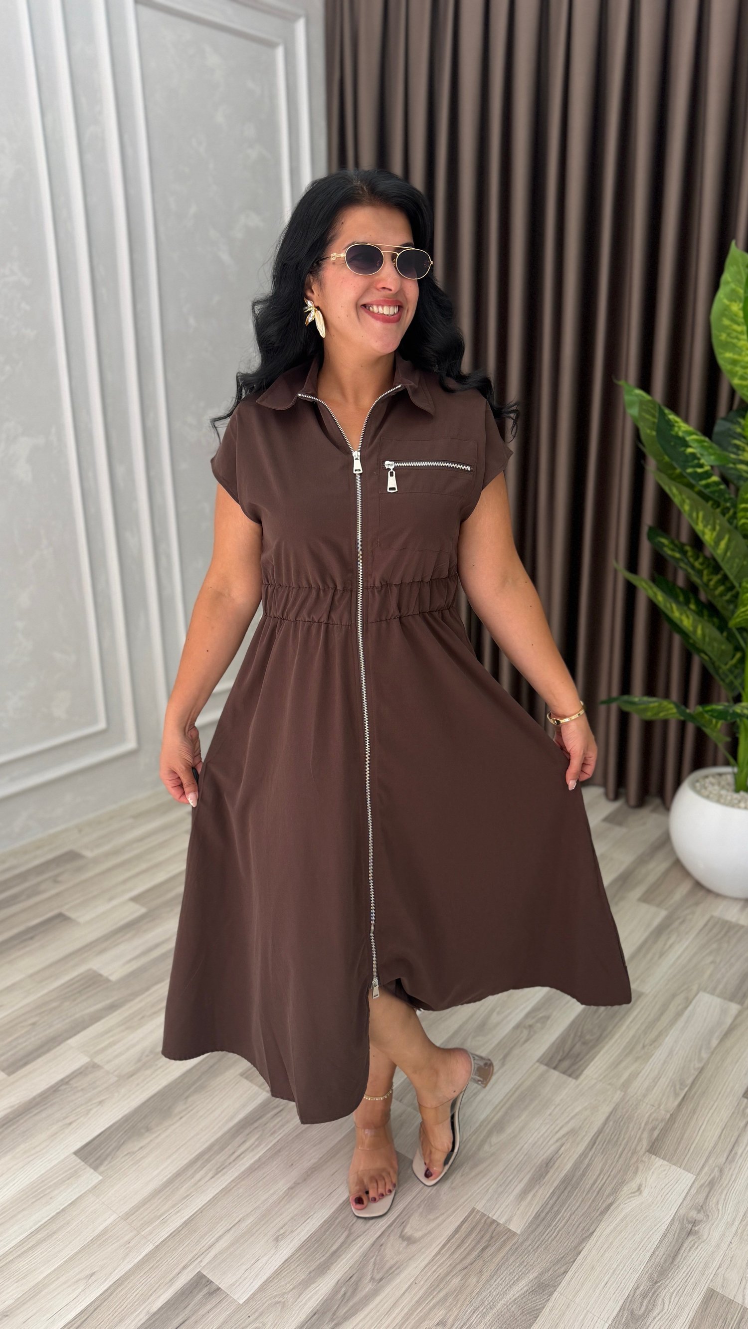 LAGUNA STYLE ELBİSE KAHVERENGİ