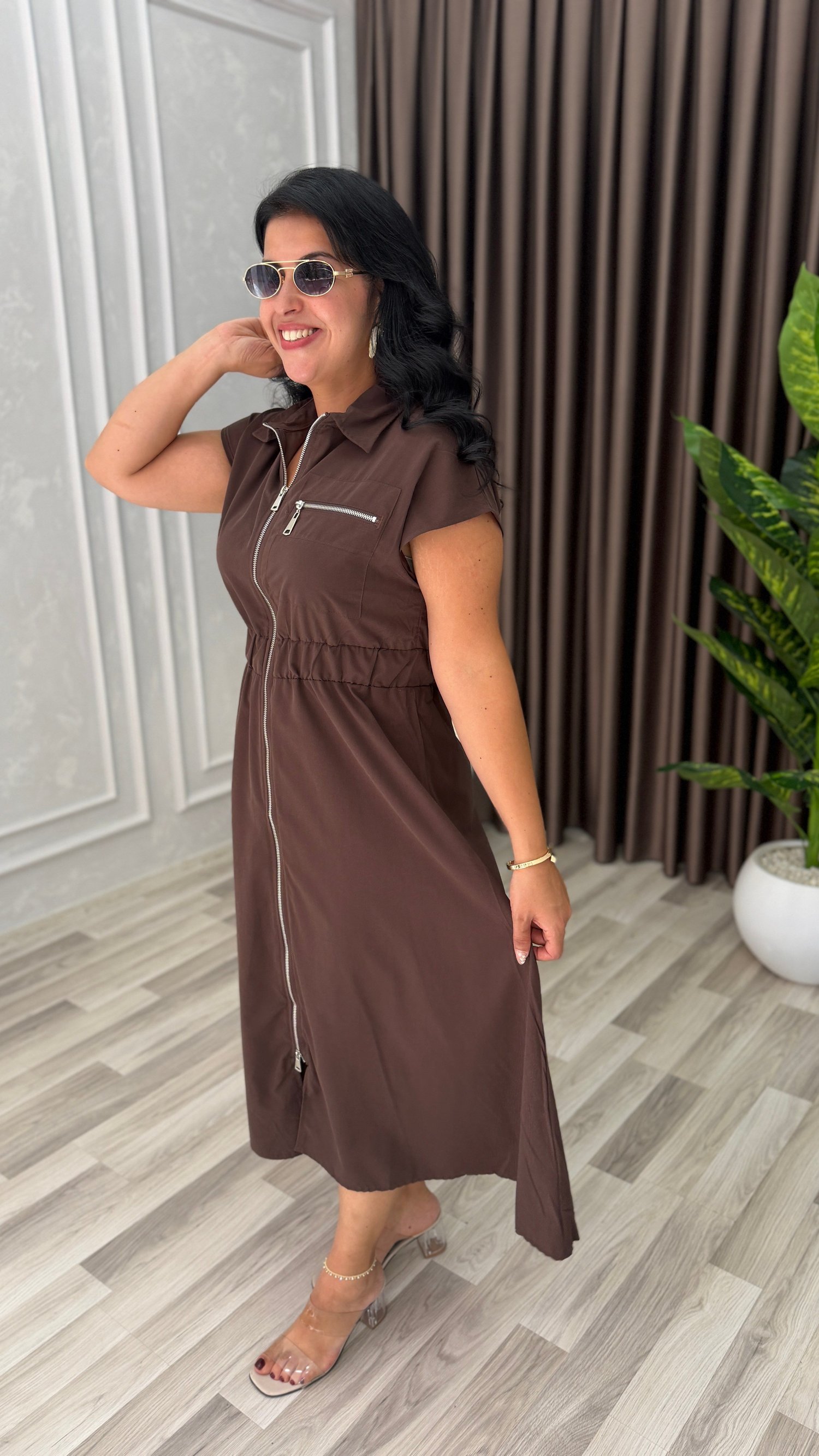 LAGUNA STYLE ELBİSE KAHVERENGİ