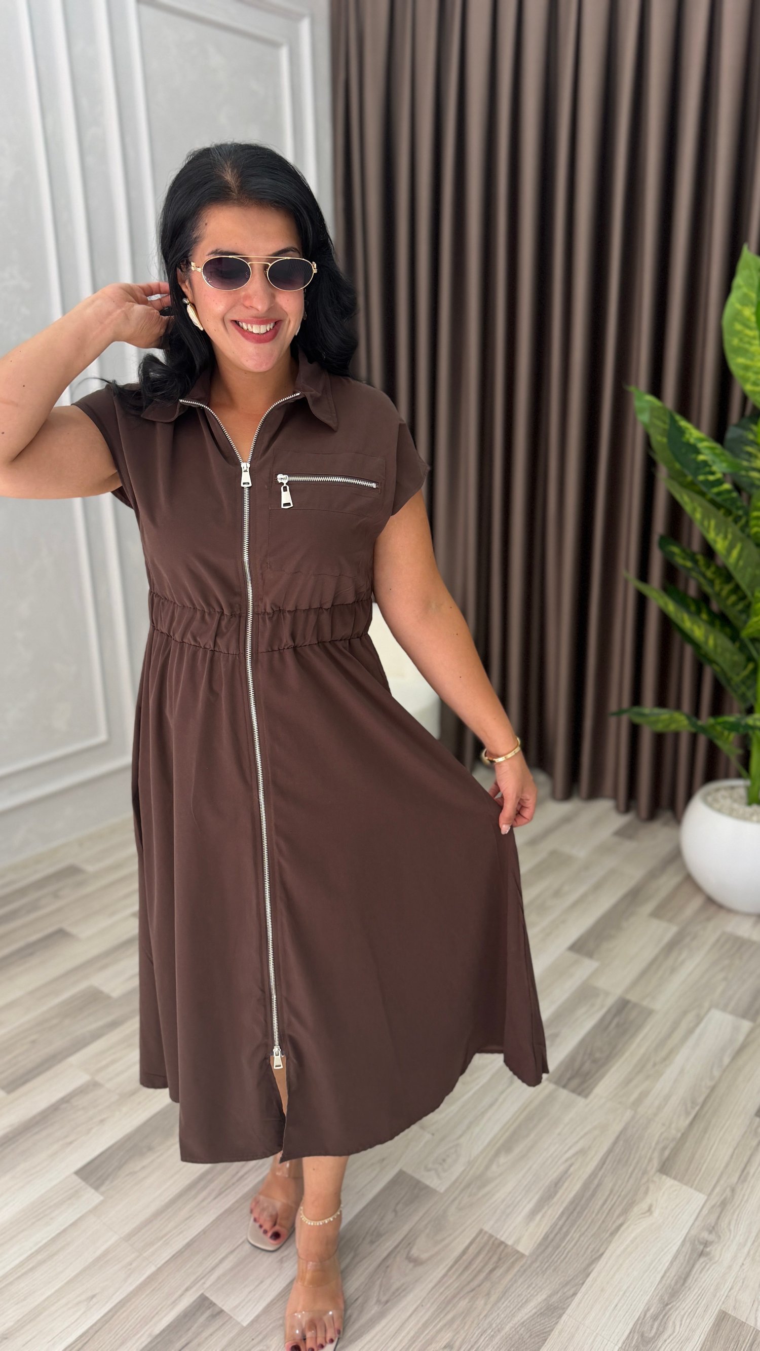 LAGUNA STYLE ELBİSE KAHVERENGİ