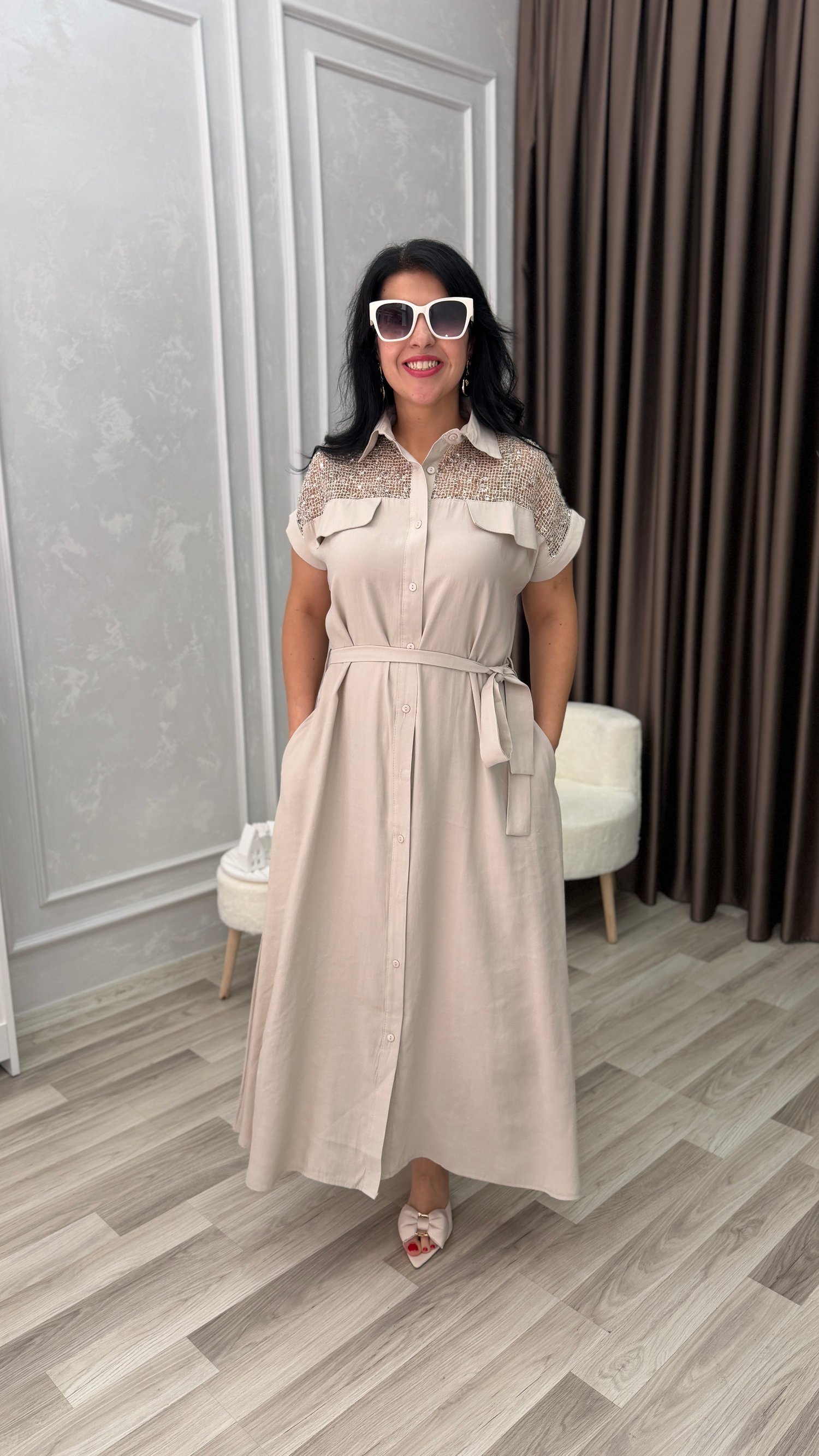 LINA COMFORT ELBİSE KREM