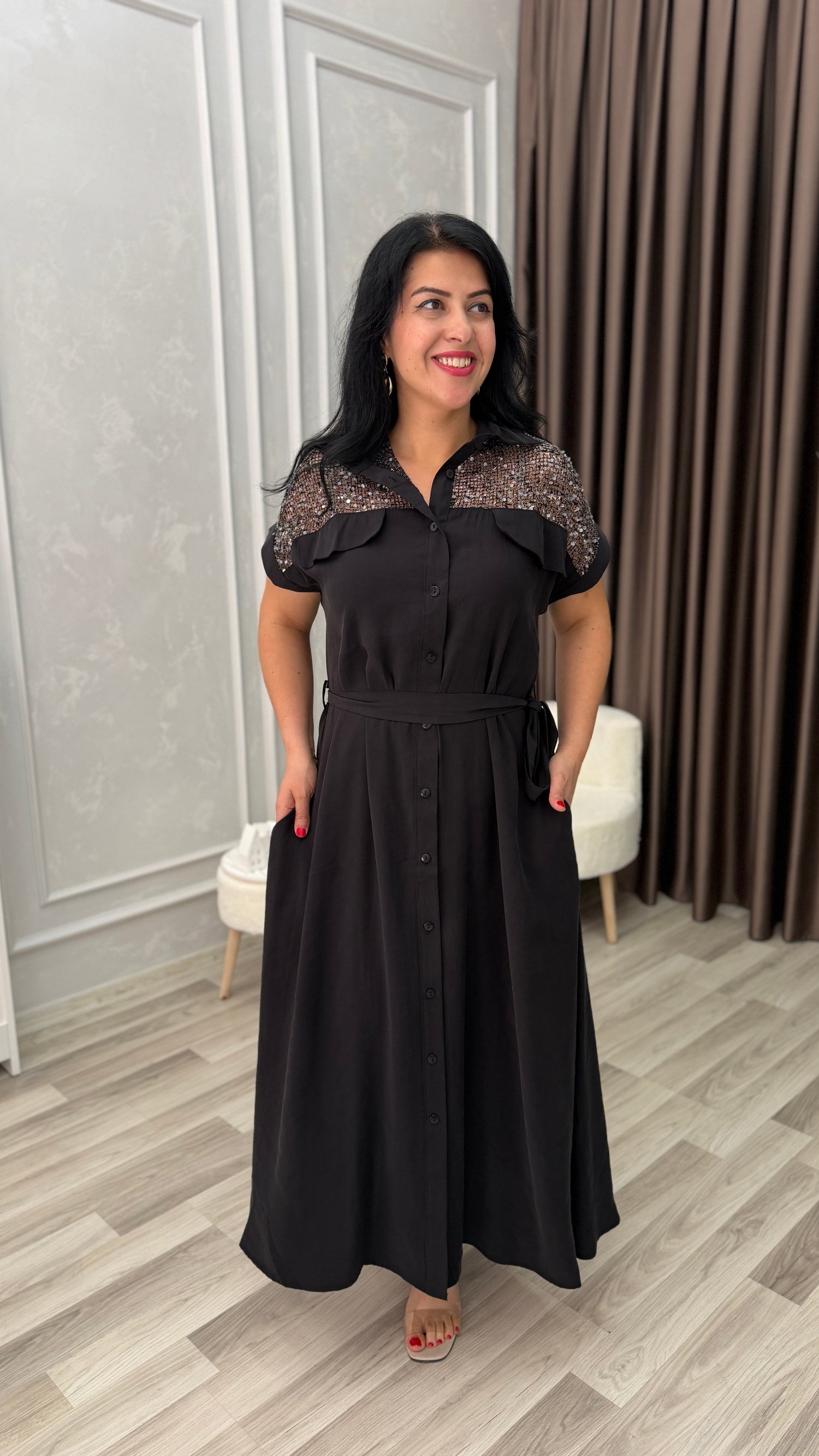 LINA COMFORT ELBİSE SİYAH