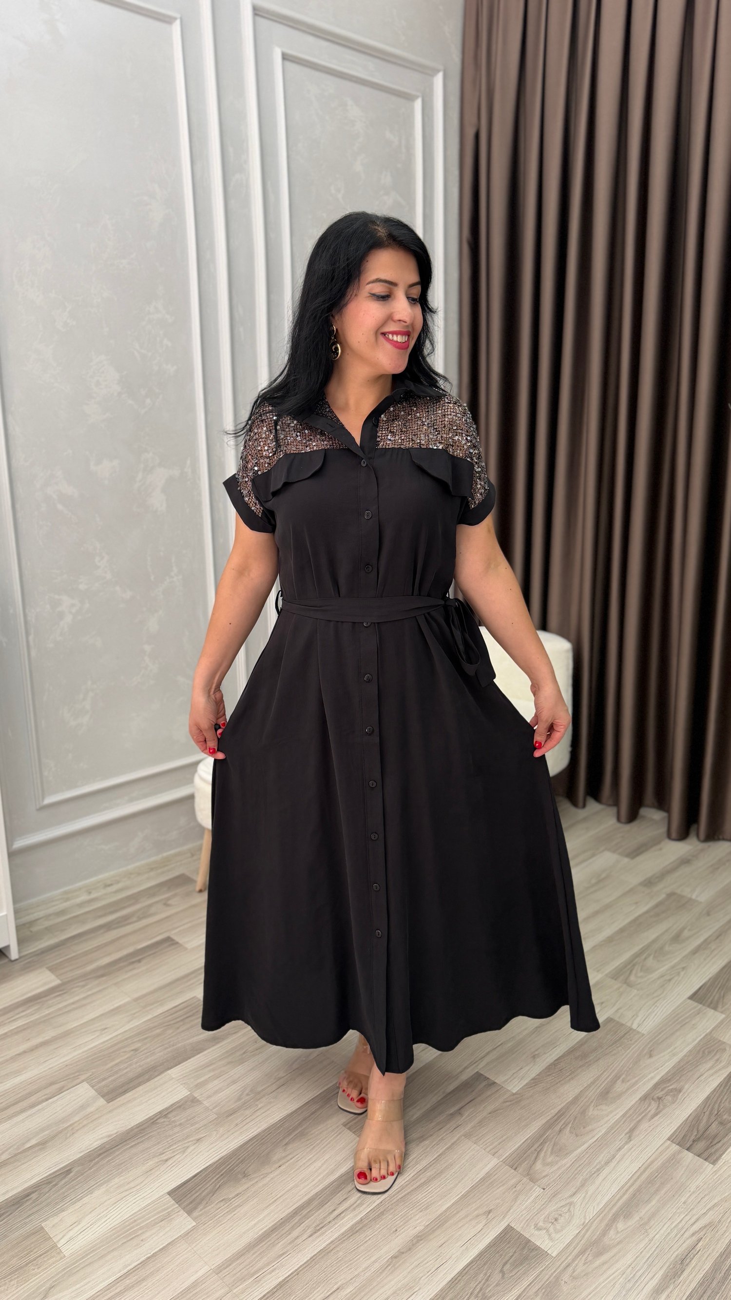 LINA COMFORT ELBİSE SİYAH