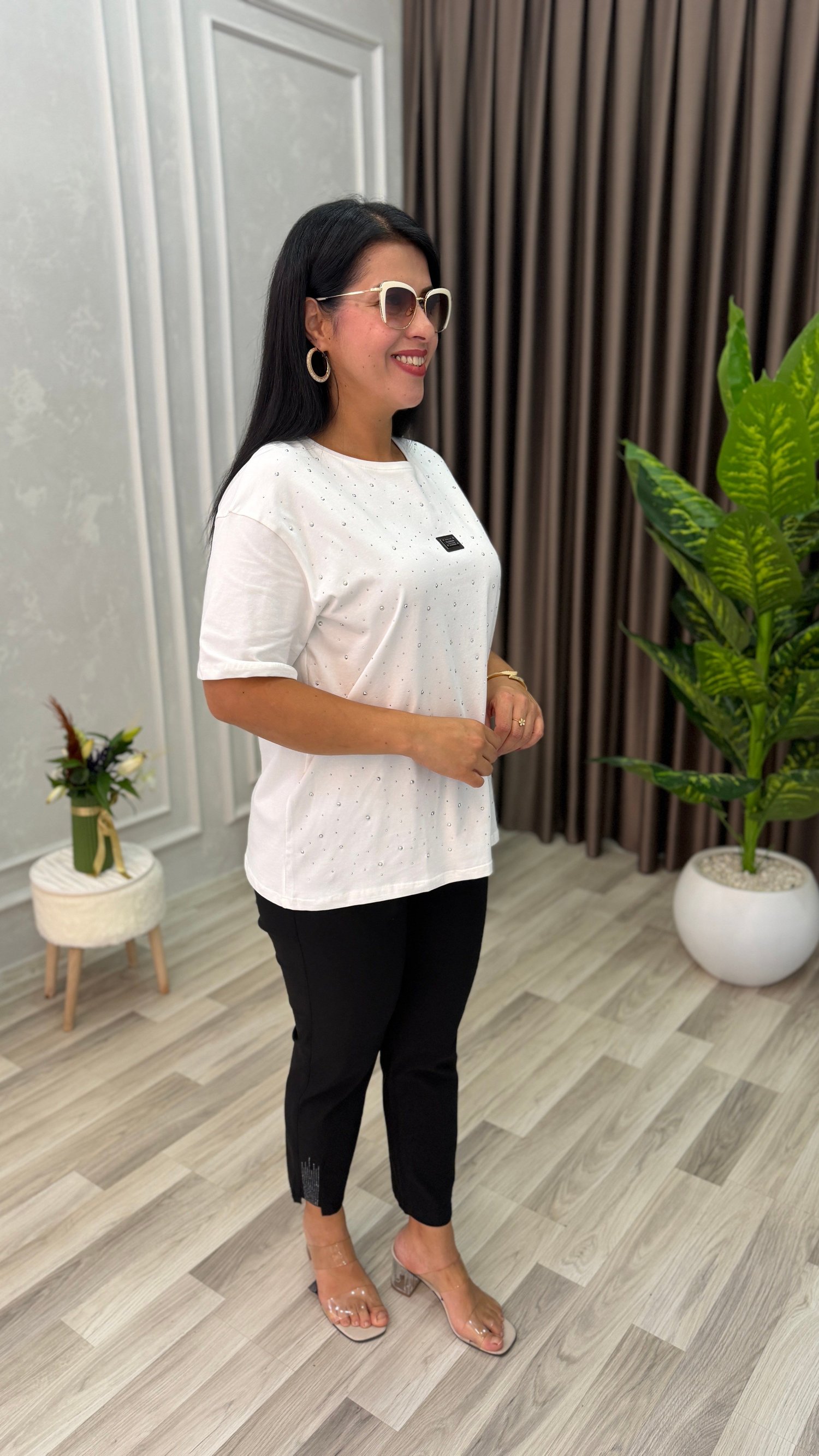 LINA SHINE TSHIRT / BLUZ BEYAZ