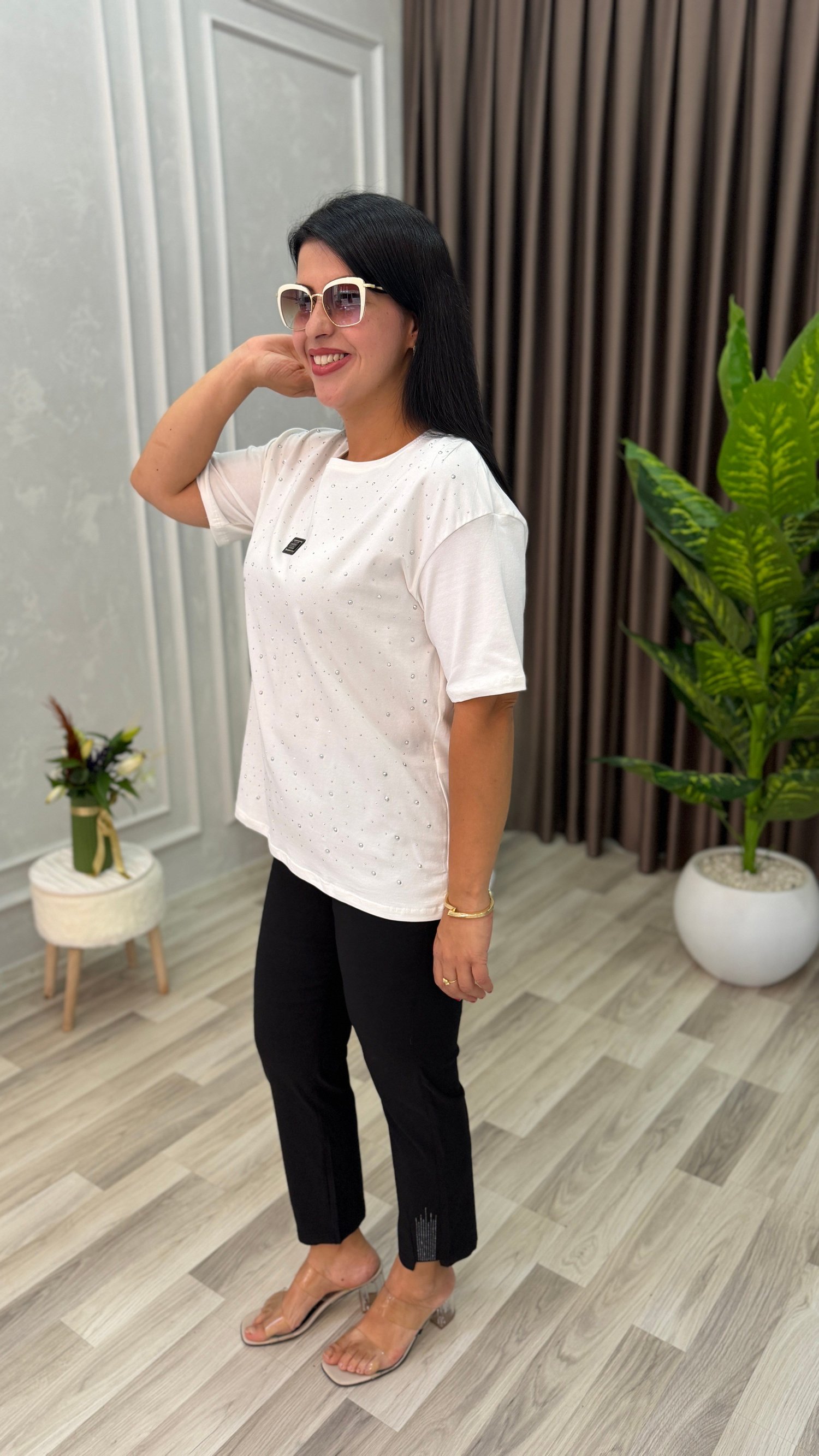 LINA SHINE TSHIRT / BLUZ BEYAZ