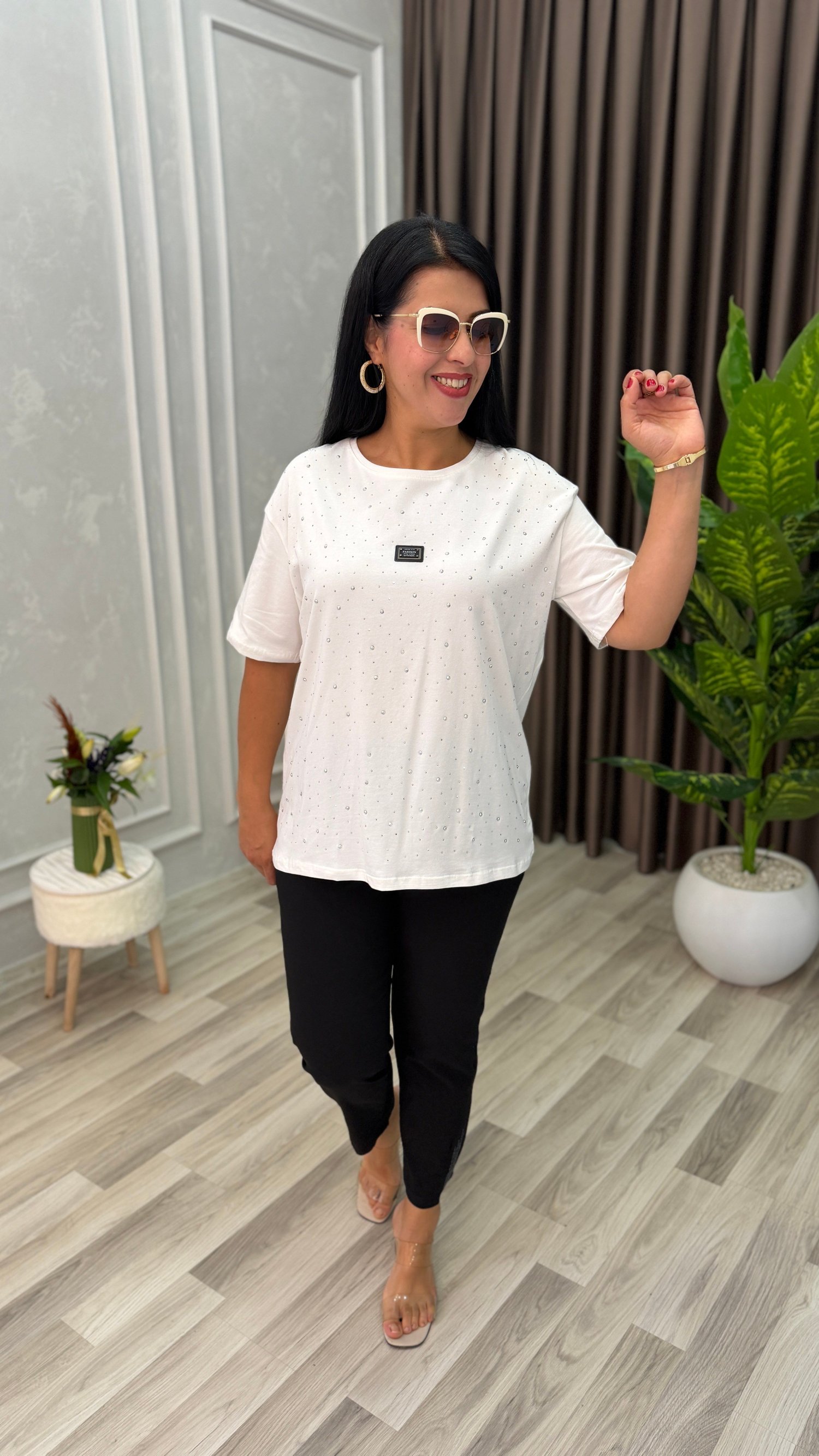 LINA SHINE TSHIRT / BLUZ BEYAZ