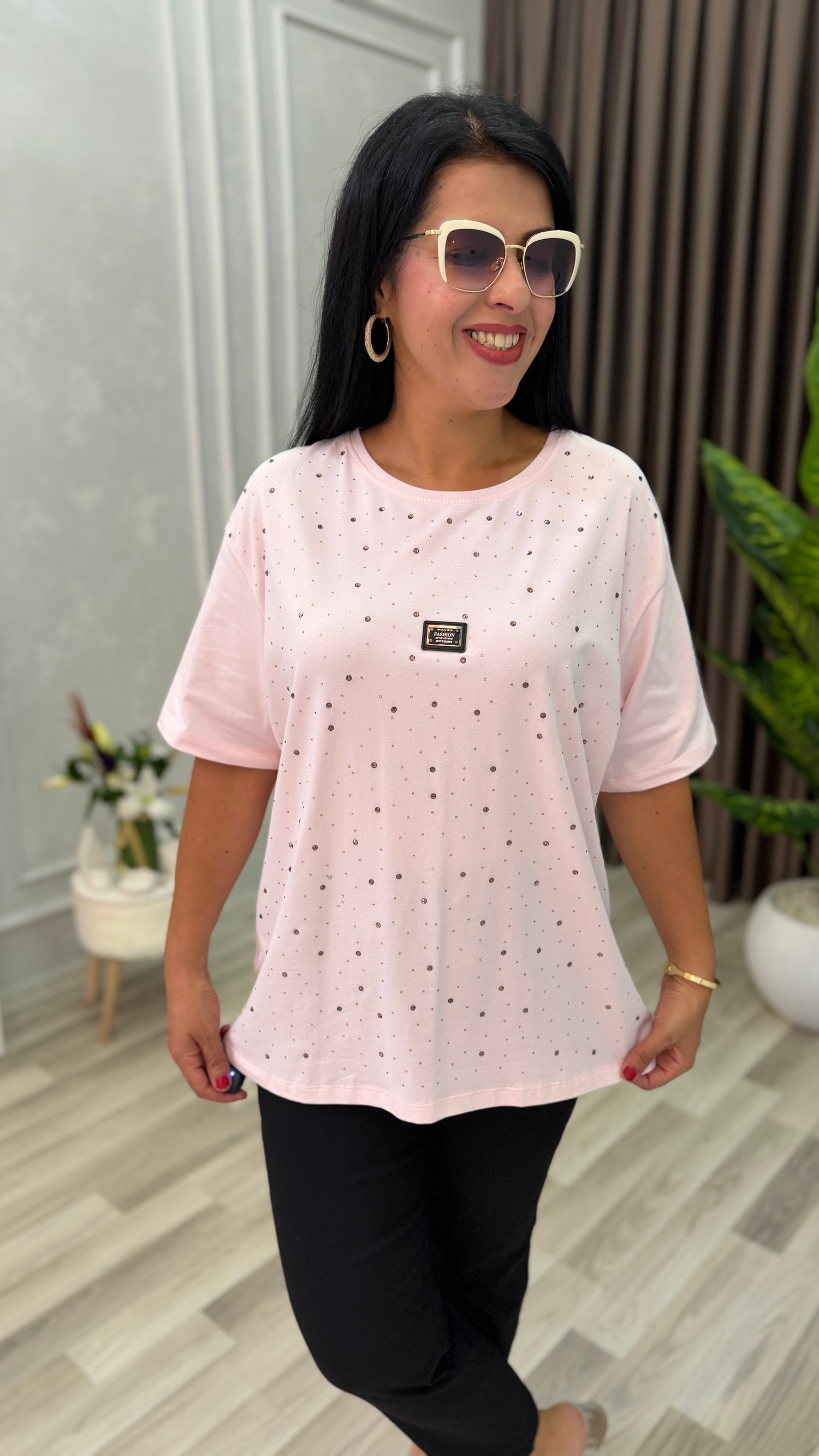LINA SHINE TSHIRT / BLUZ PUDRA