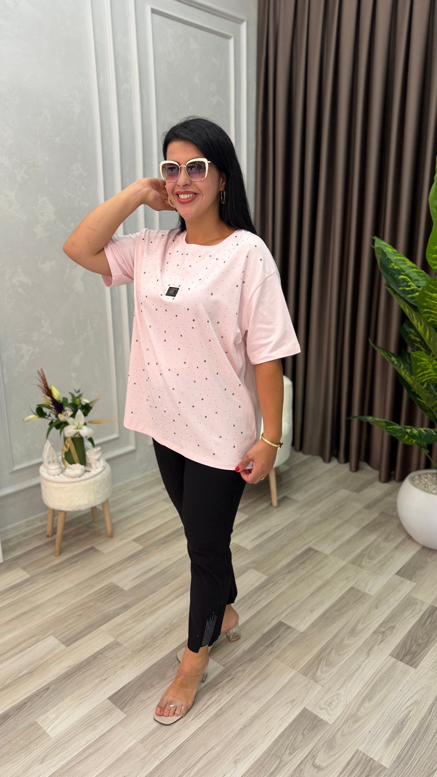 LINA SHINE TSHIRT / BLUZ PUDRA