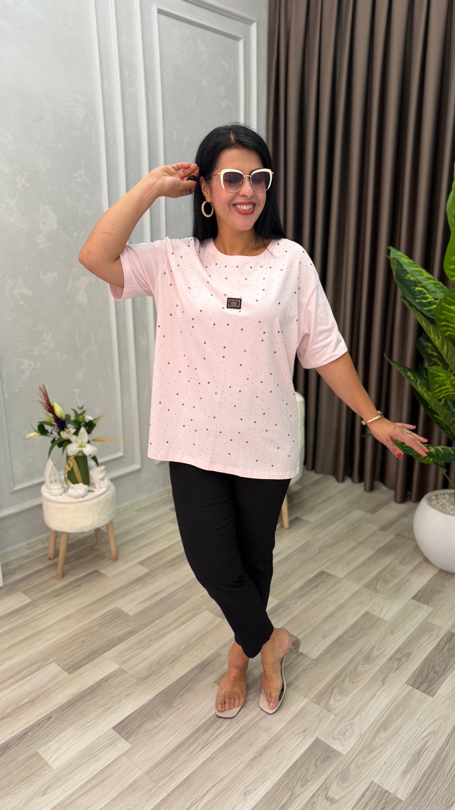 LINA SHINE TSHIRT / BLUZ PUDRA