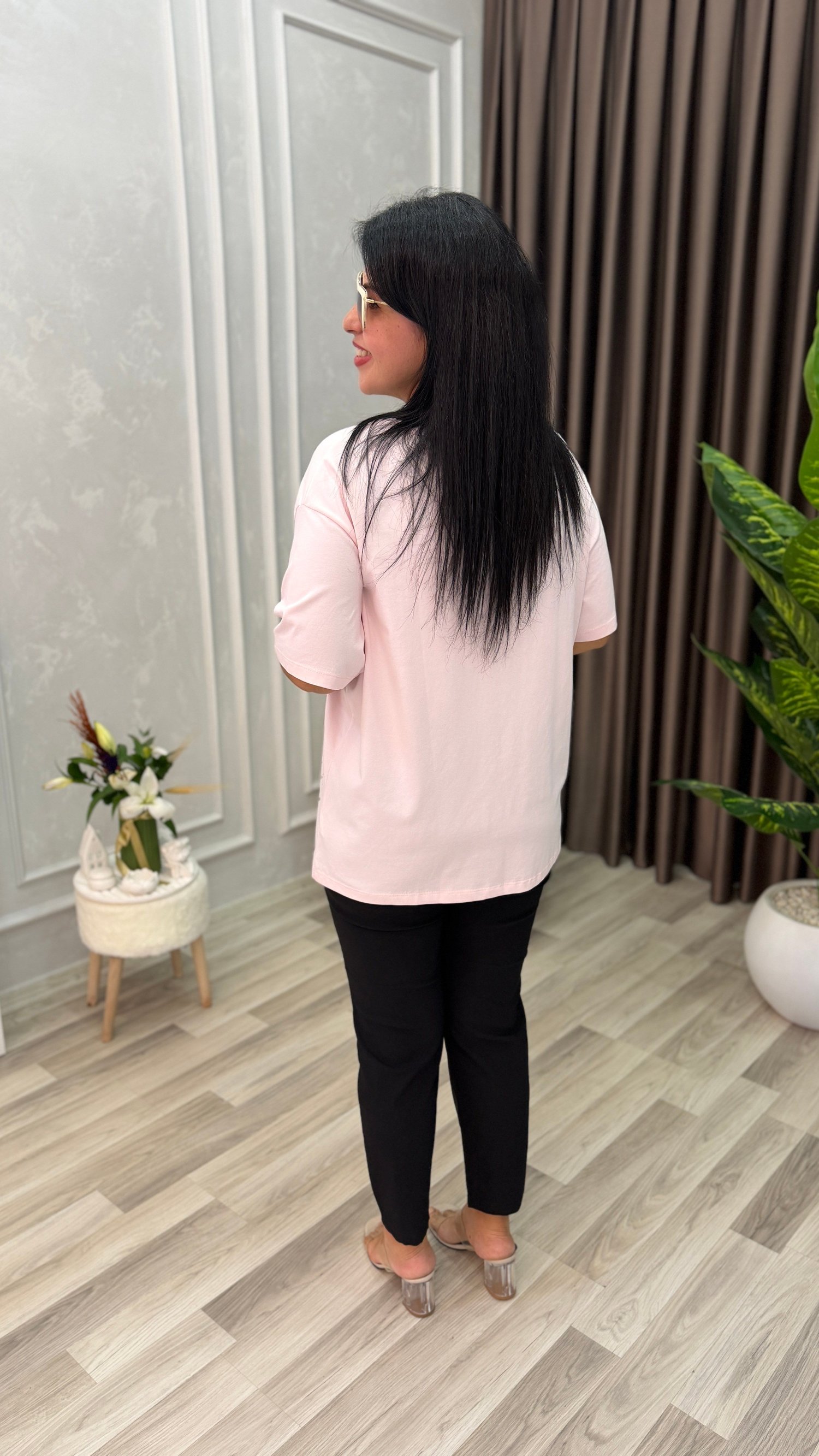 LINA SHINE TSHIRT / BLUZ PUDRA