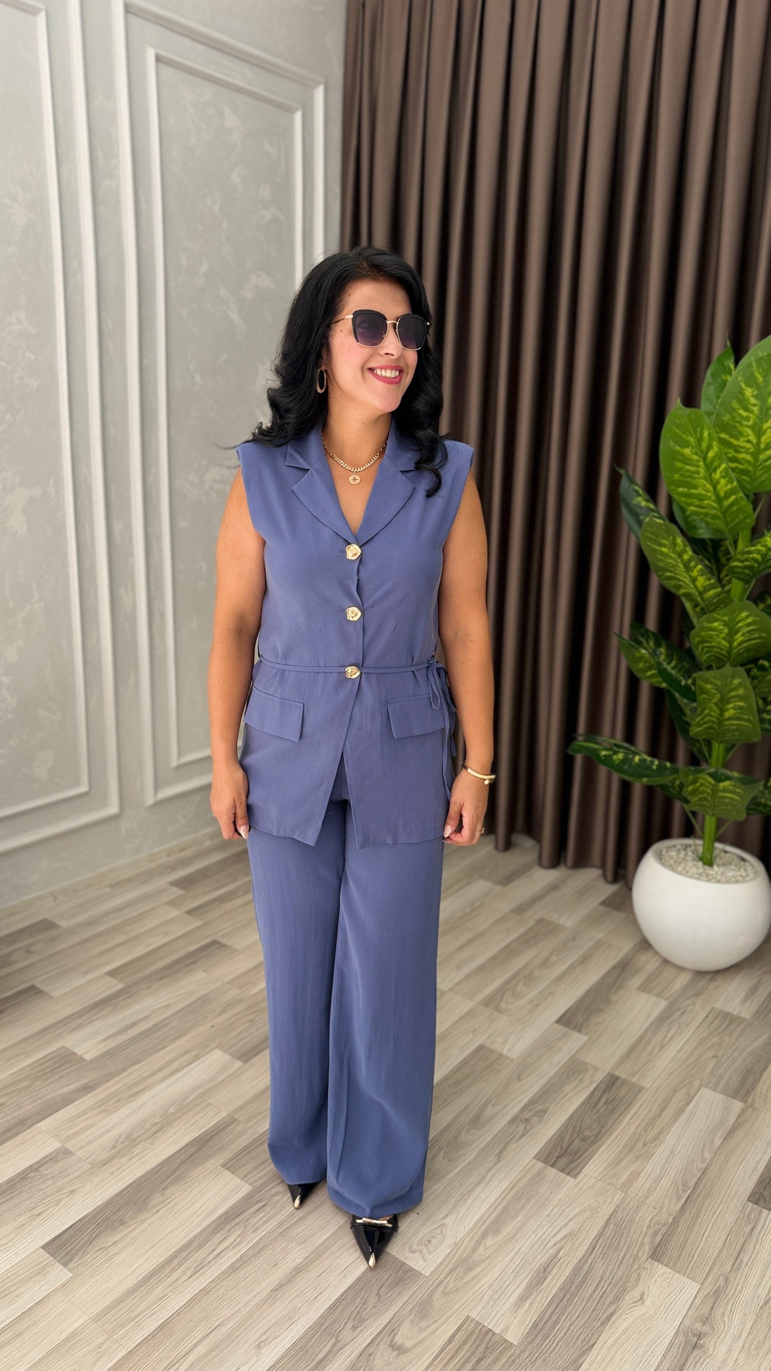 LINA SOFT TENSEL TAKIM İNDİGO MAVİ