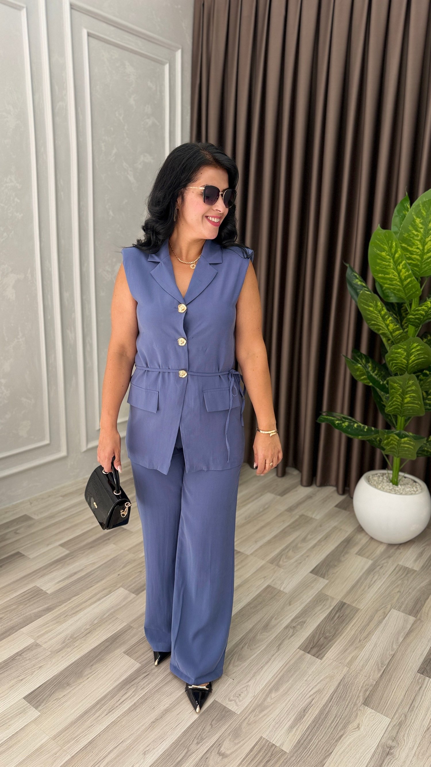 LINA SOFT TENSEL TAKIM İNDİGO MAVİ