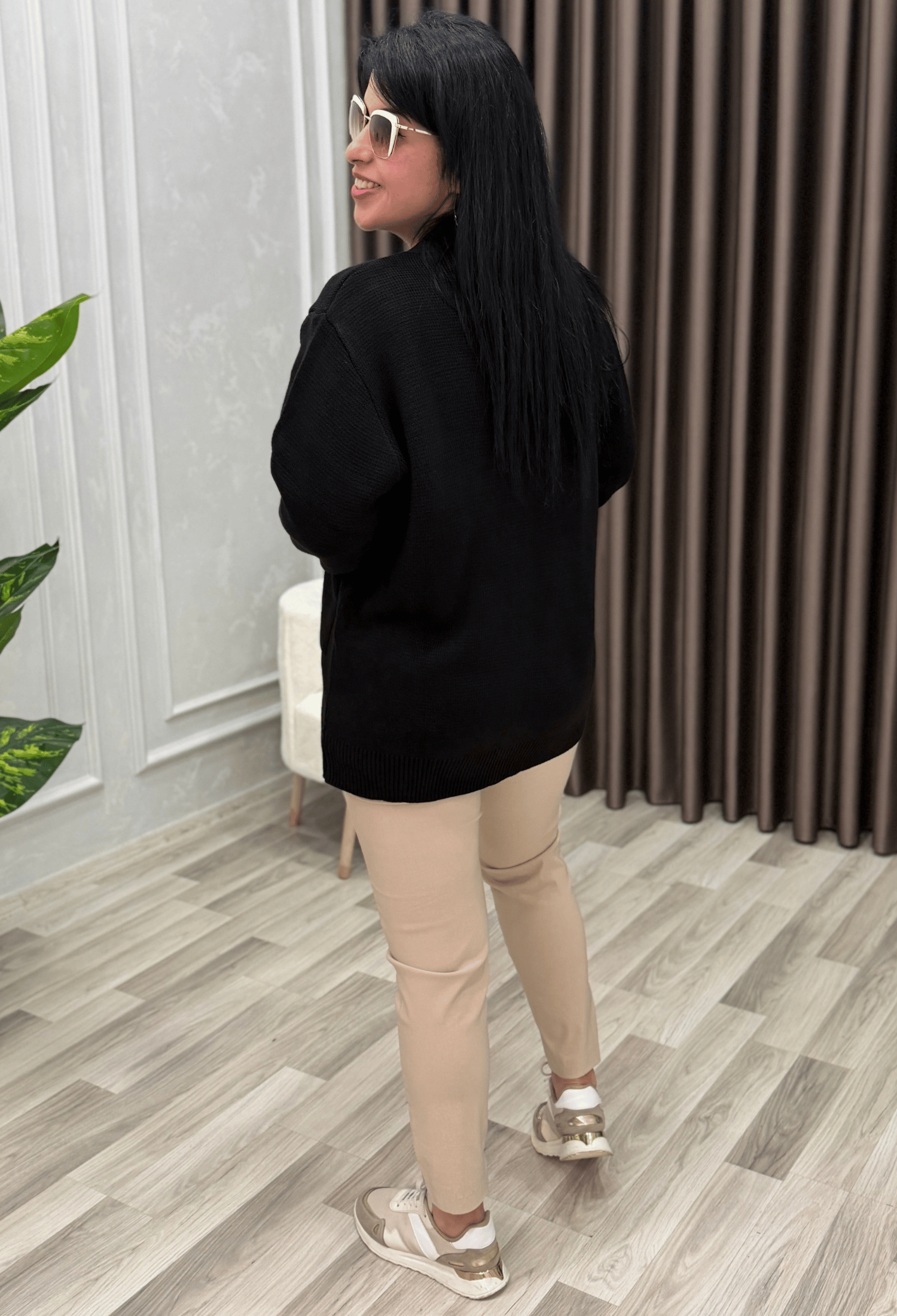 LIORA ÇELİK DOKUMA HIRKA SİYAH