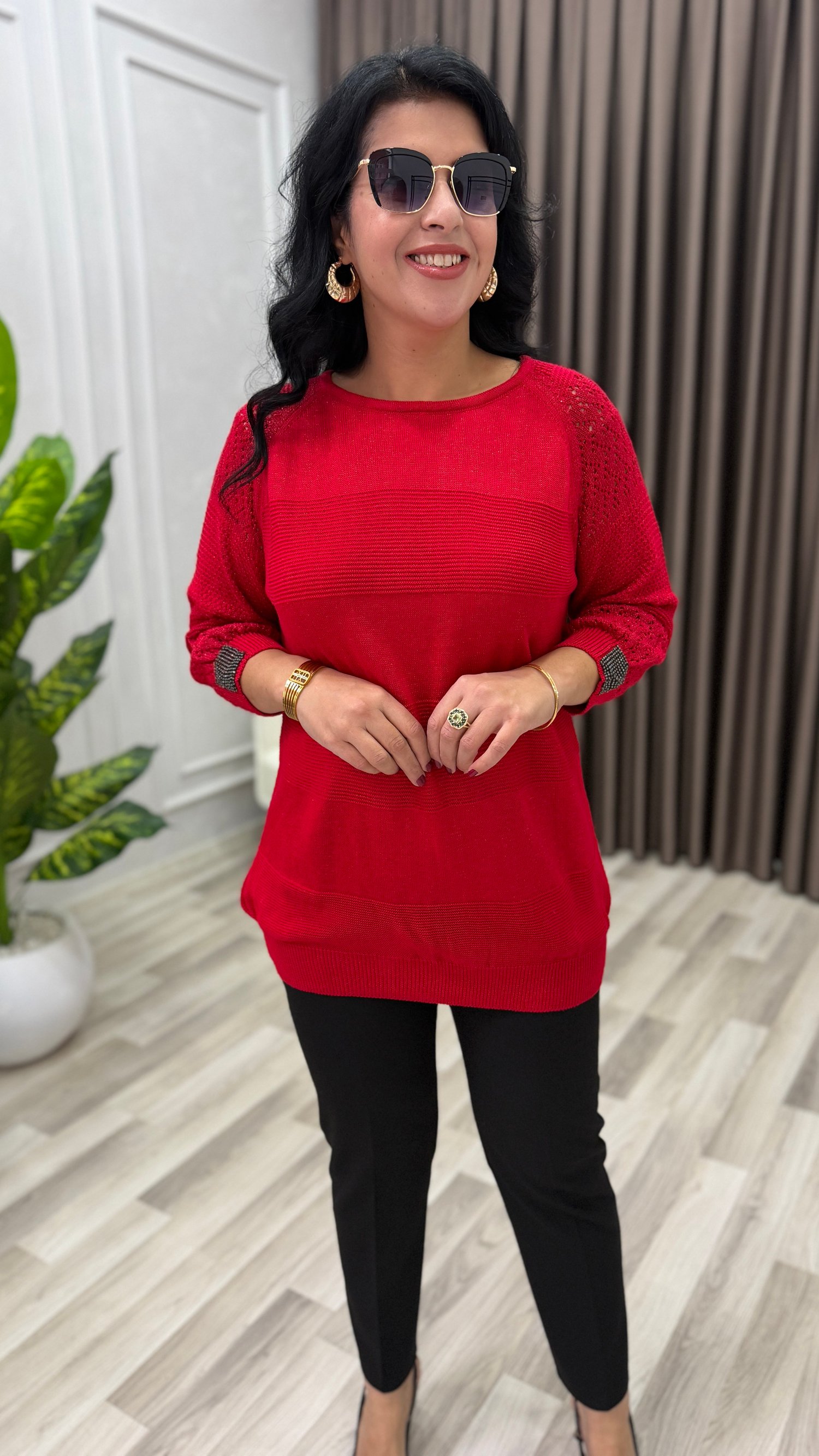 LUNA ELİT TRİKO BLUZ KIRMIZI