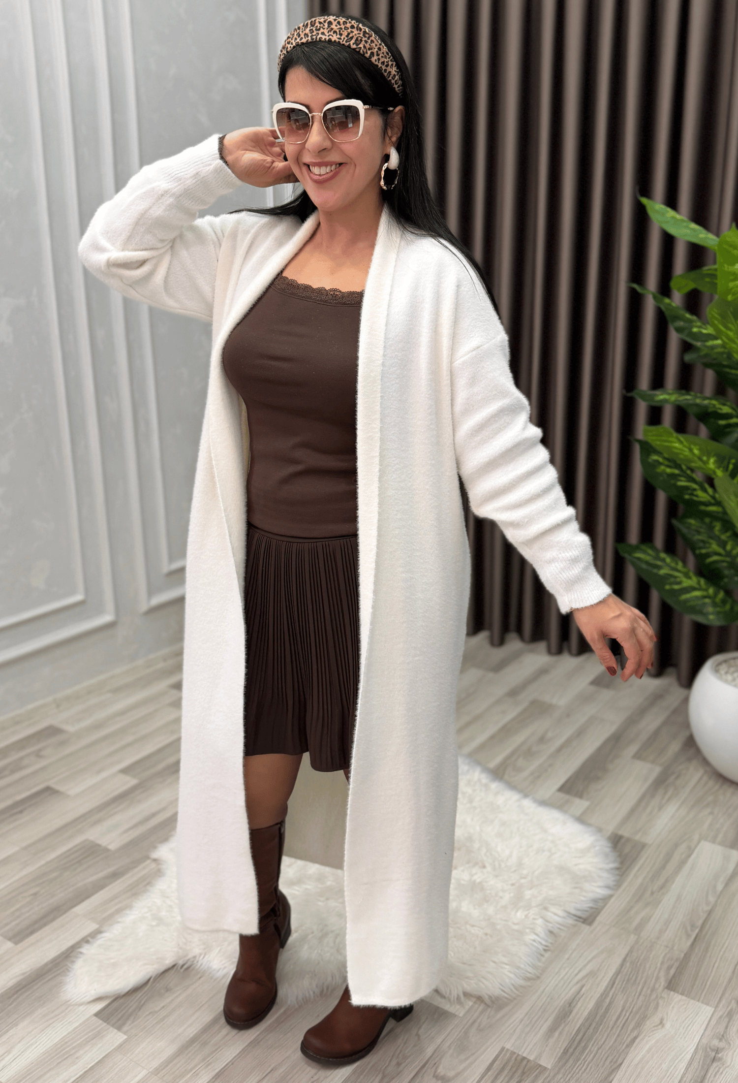 Maison Angora Hırka Beyaz