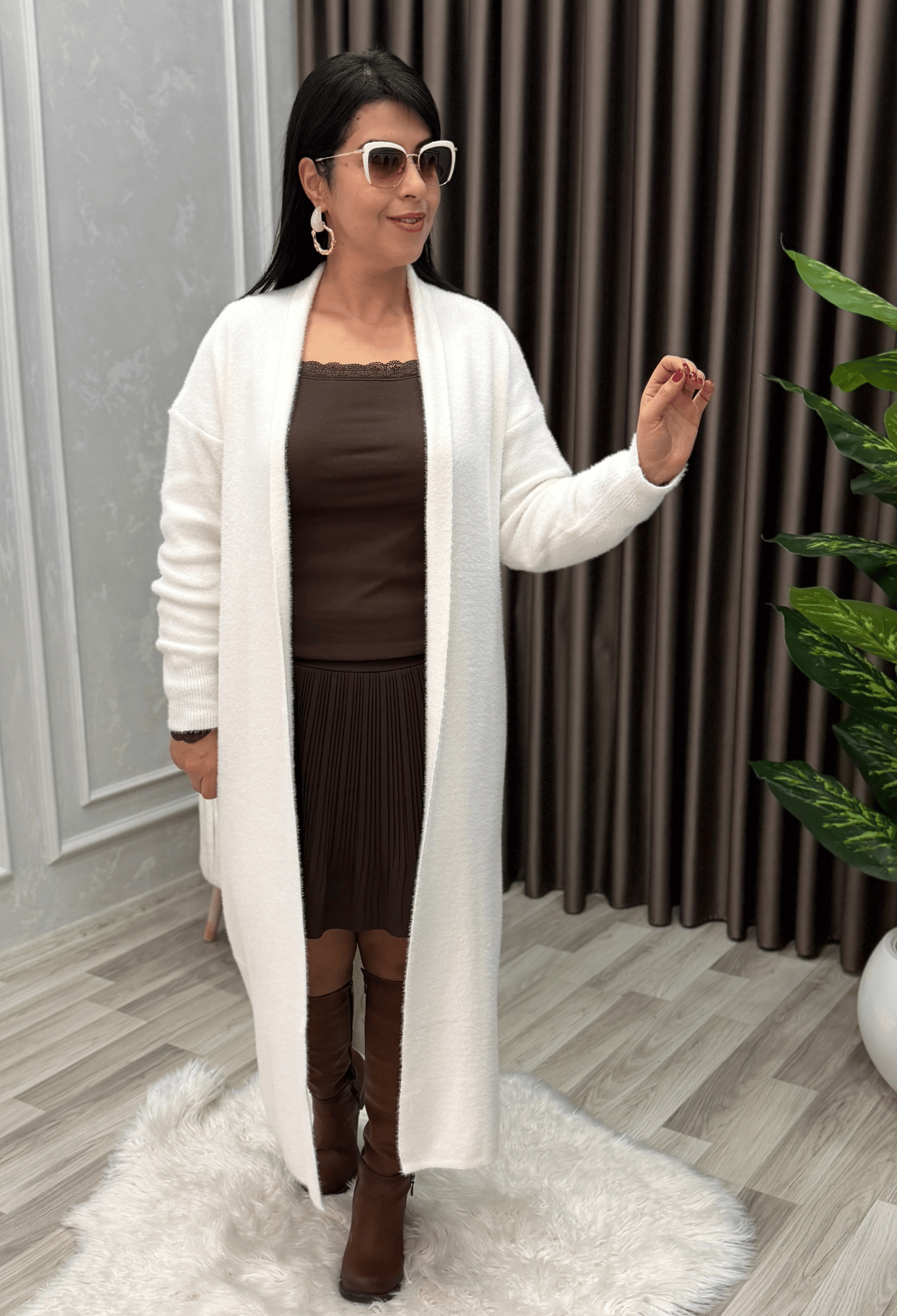 Maison Angora Hırka Beyaz