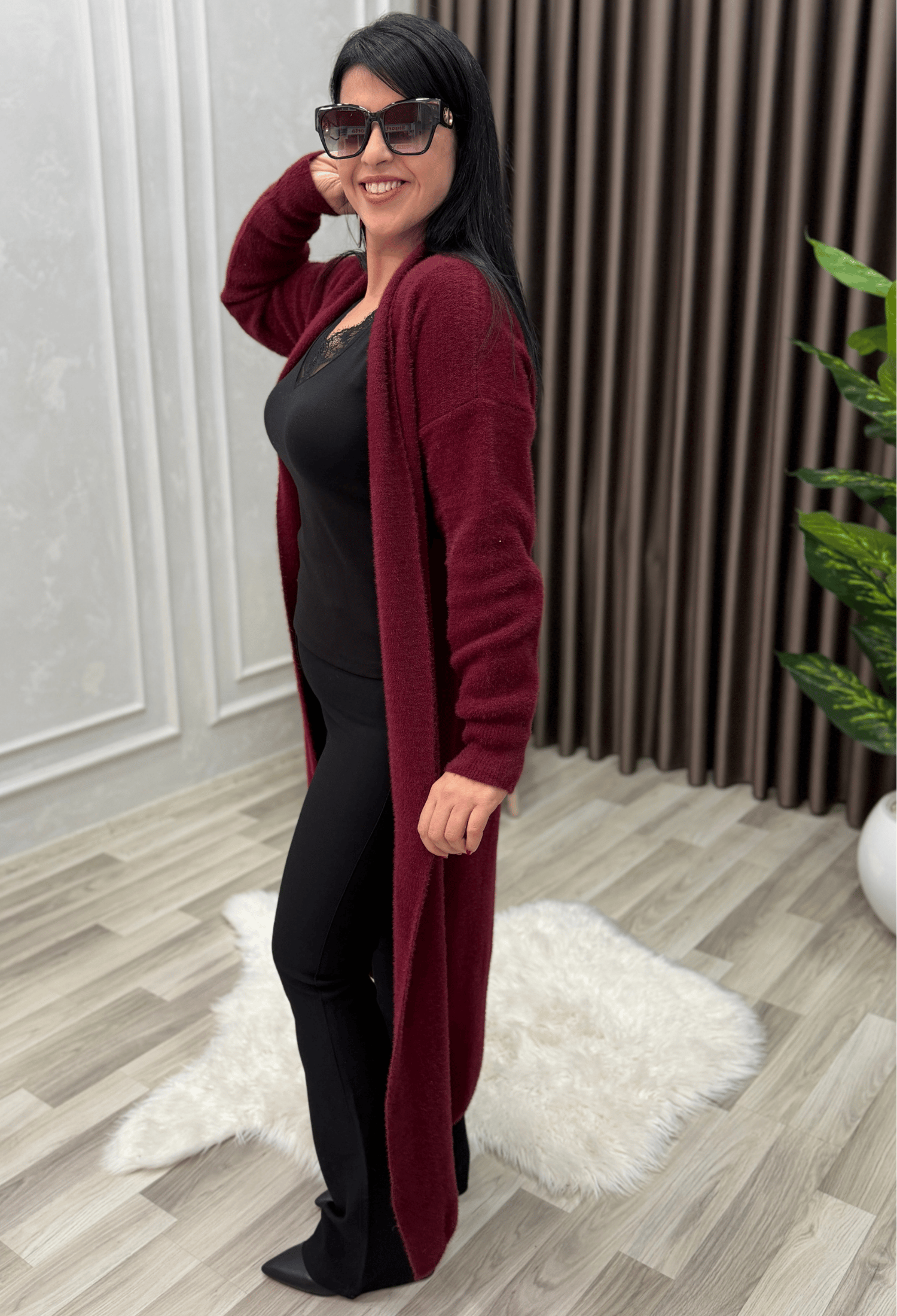 Maison Angora Hırka Bordo