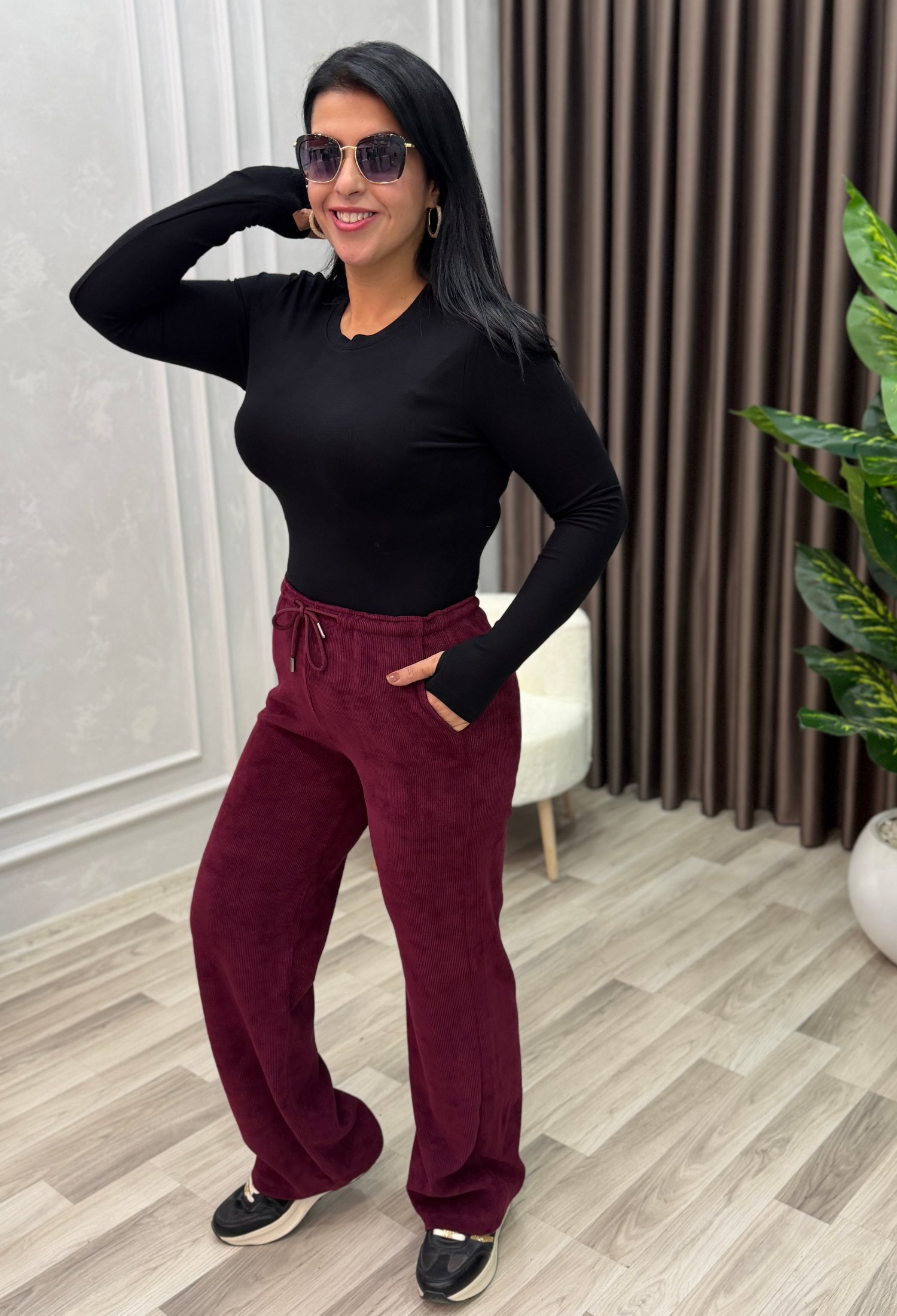 MILANO COMFORT İTALYAN KADİFE PANTOLON BORDO
