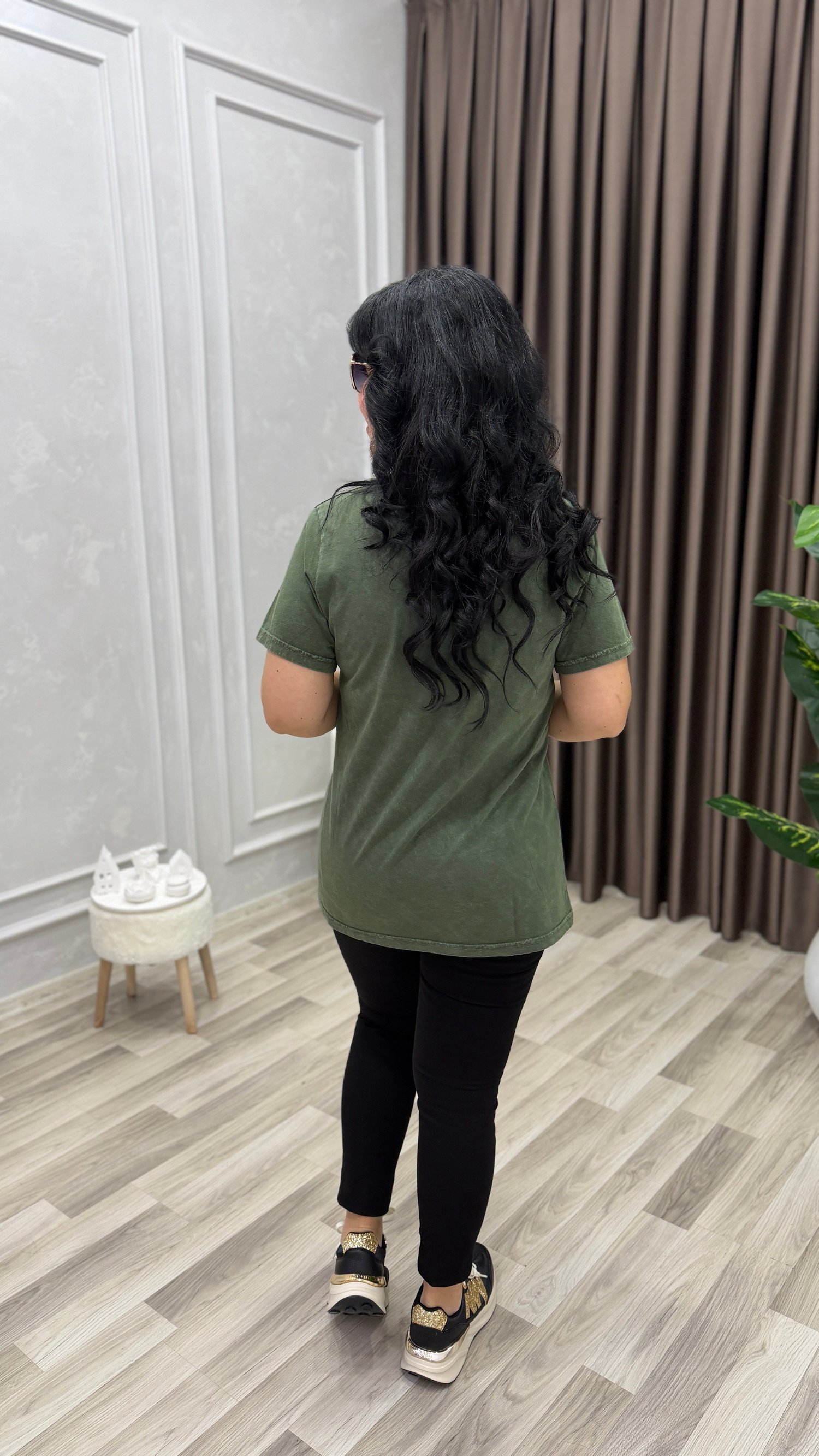 MONA BELLA DROP & PAYET TSHIRT HAKİ YEŞİLİ