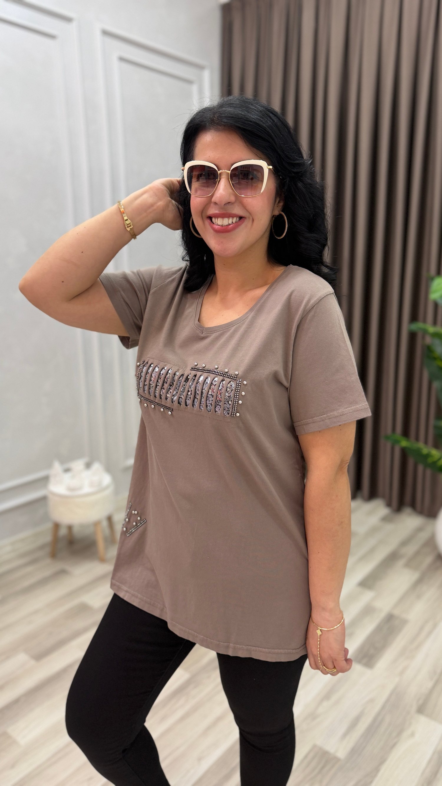 MONA BELLA DROP & PAYET TSHIRT VİZON