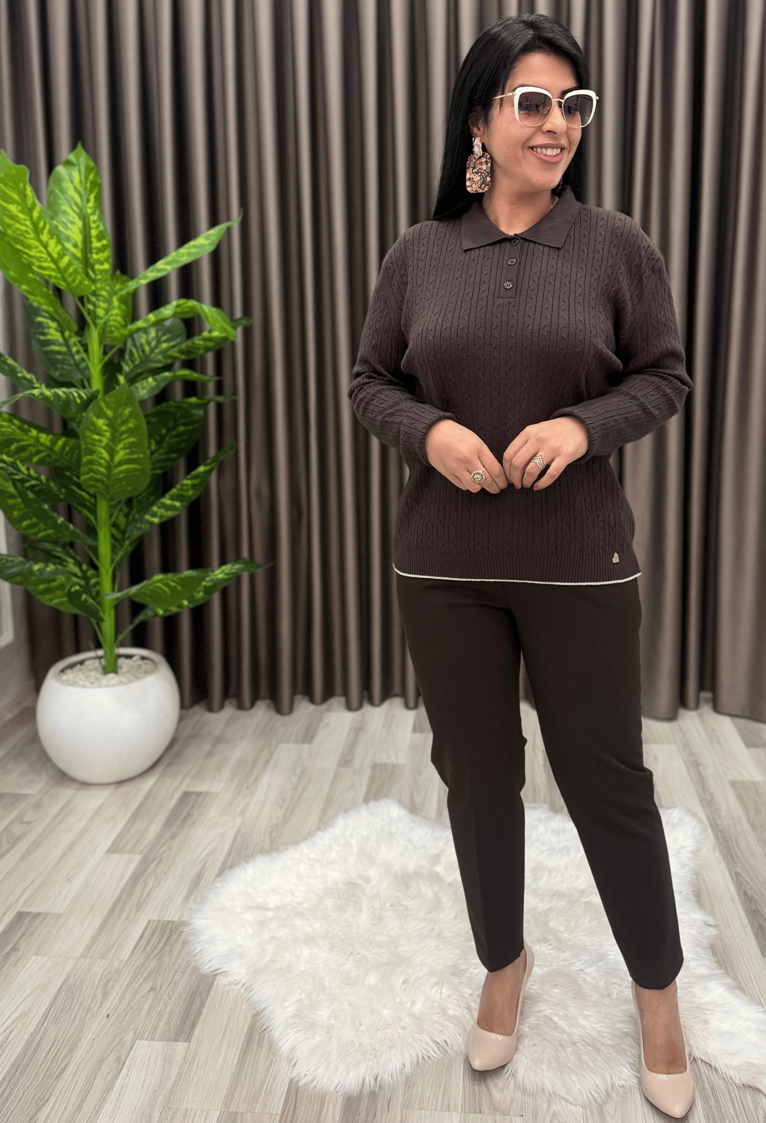 MONA KAŞMİR ELİT TRİKO KAHVERENGİ