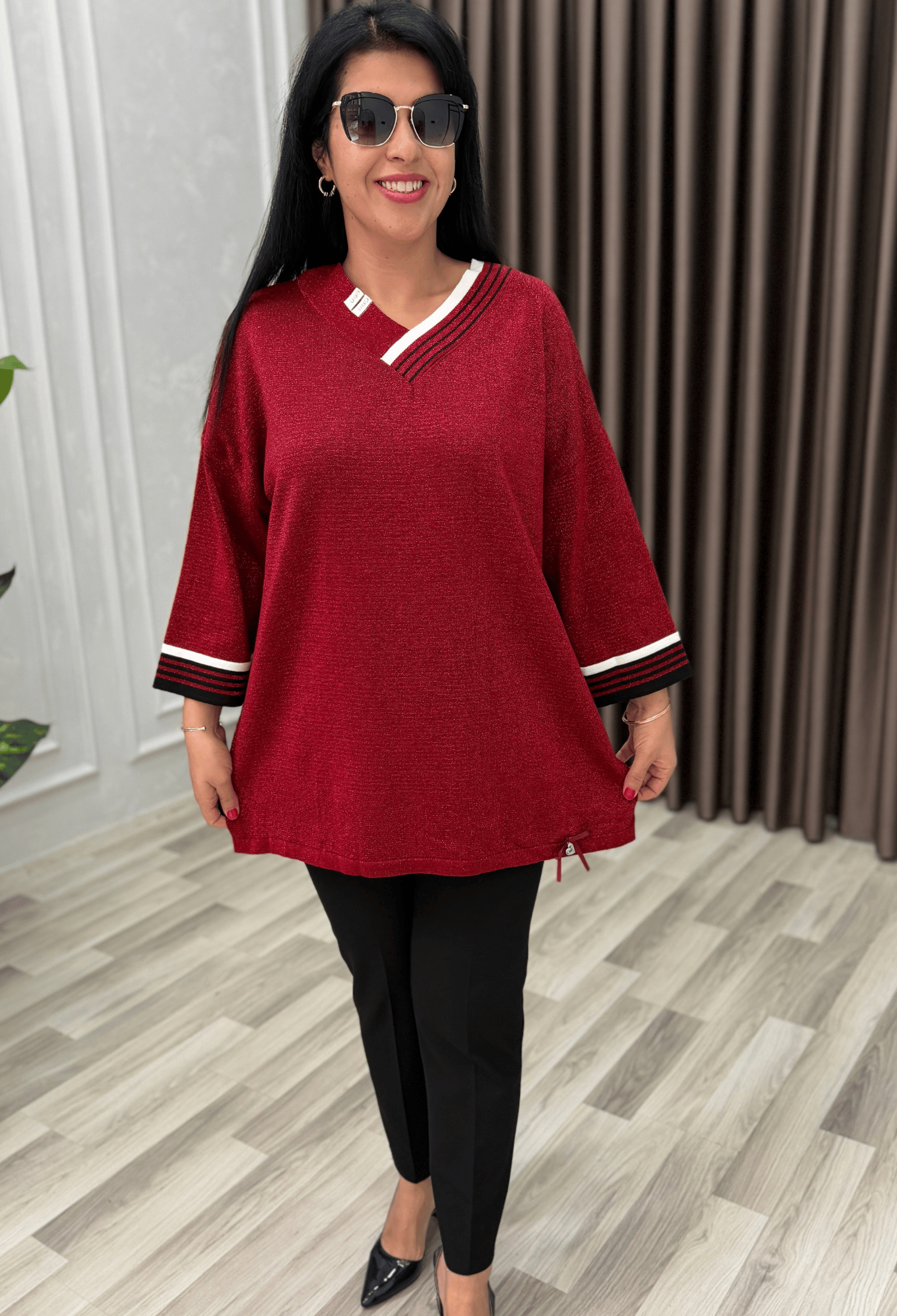 NADIA ELİT TRİKO BLUZ BORDO