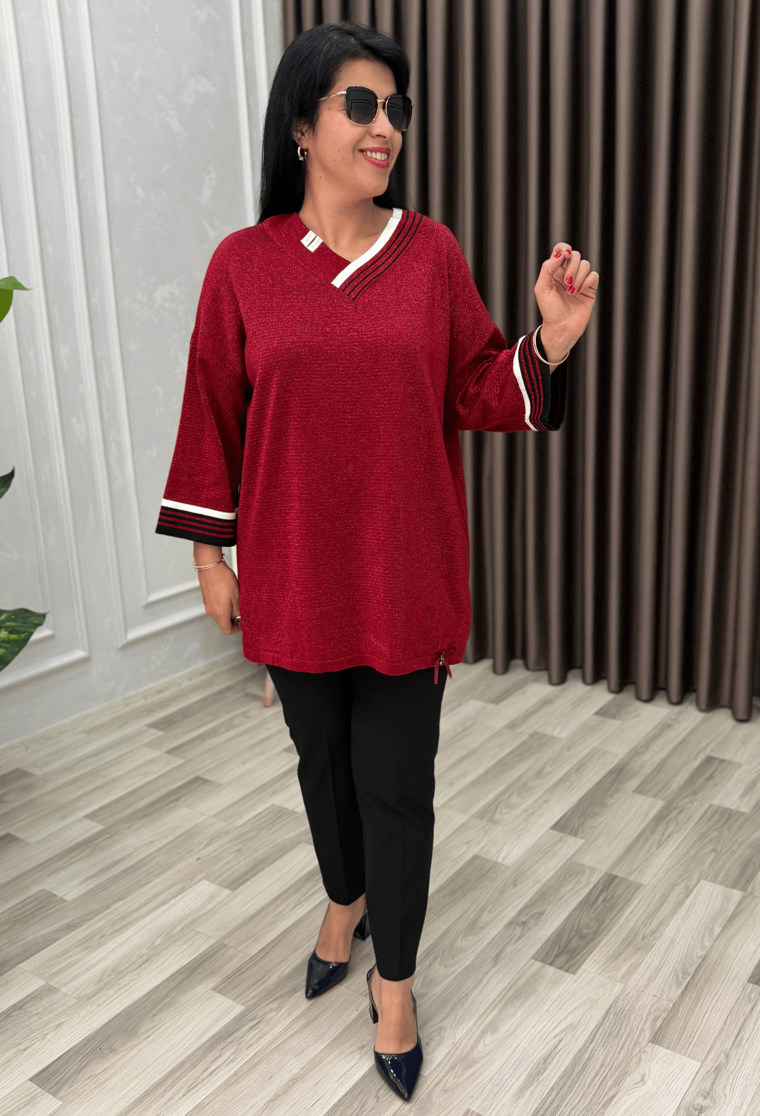 NADIA ELİT TRİKO BLUZ BORDO