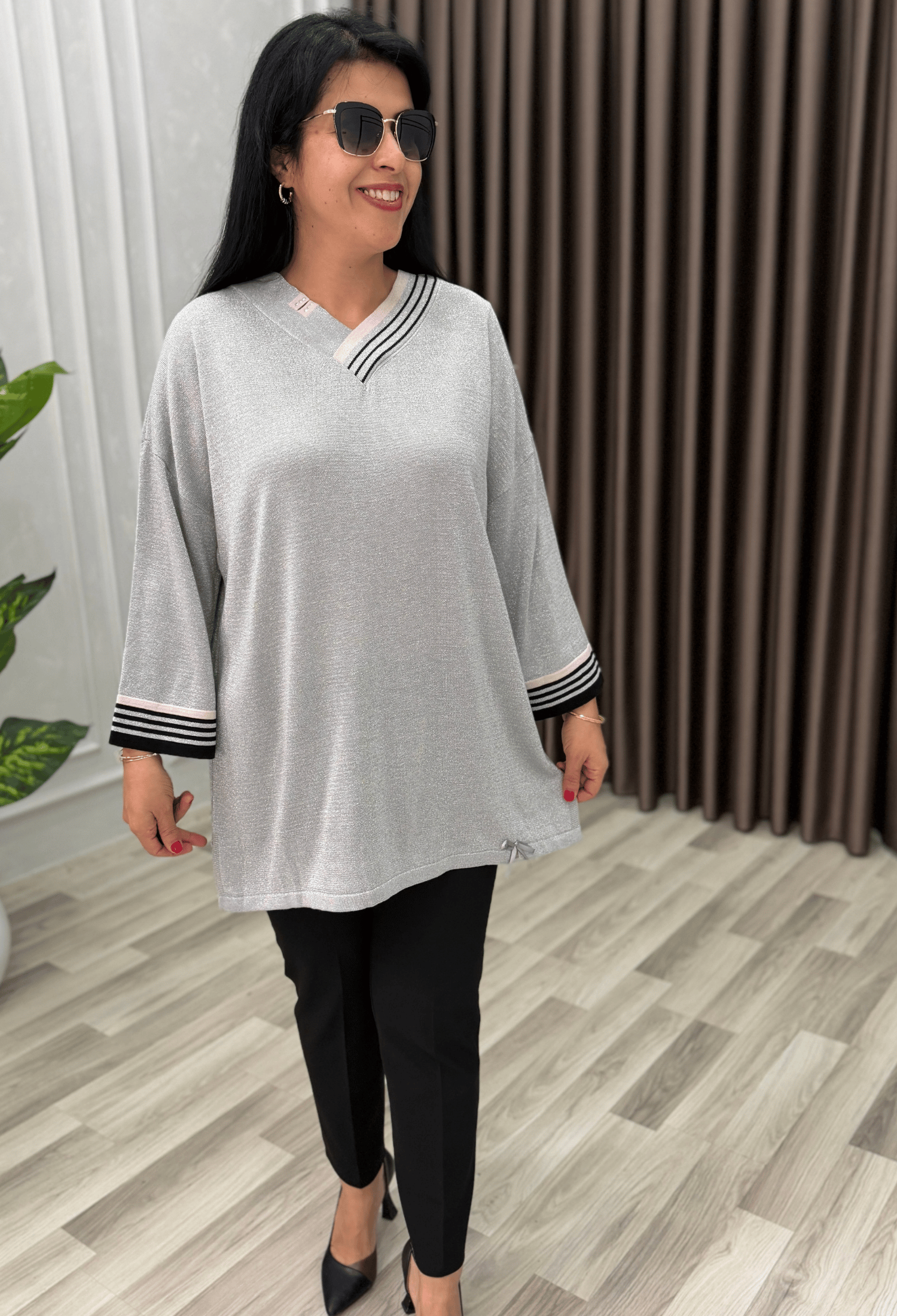 NADIA ELİT TRİKO BLUZ GRİ