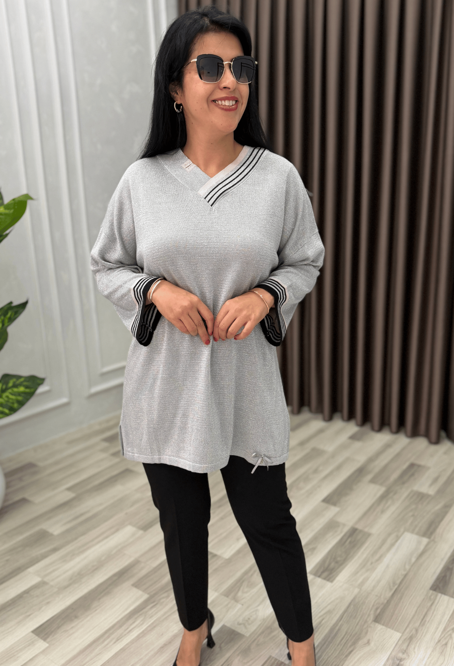 NADIA ELİT TRİKO BLUZ GRİ