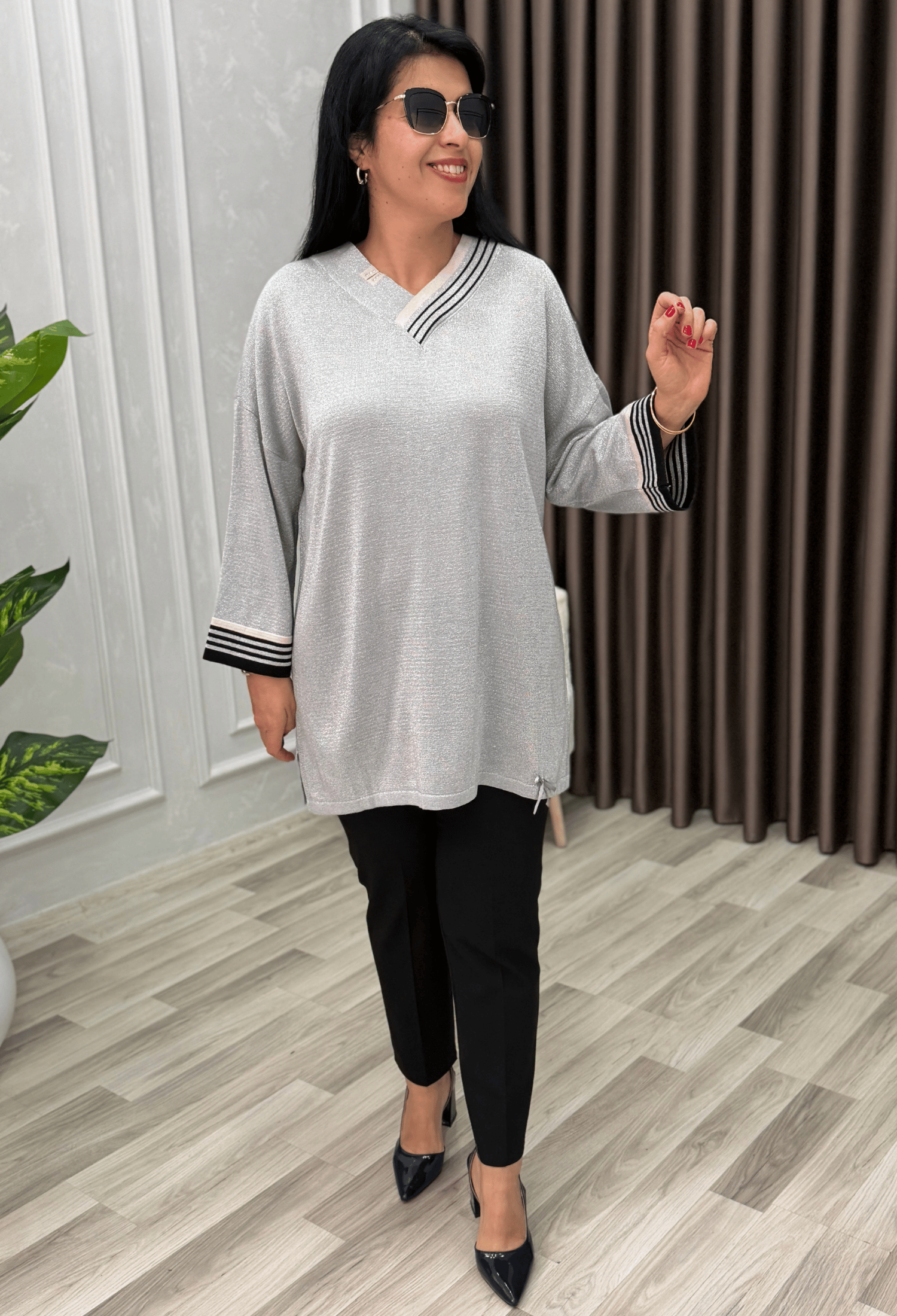 NADIA ELİT TRİKO BLUZ GRİ