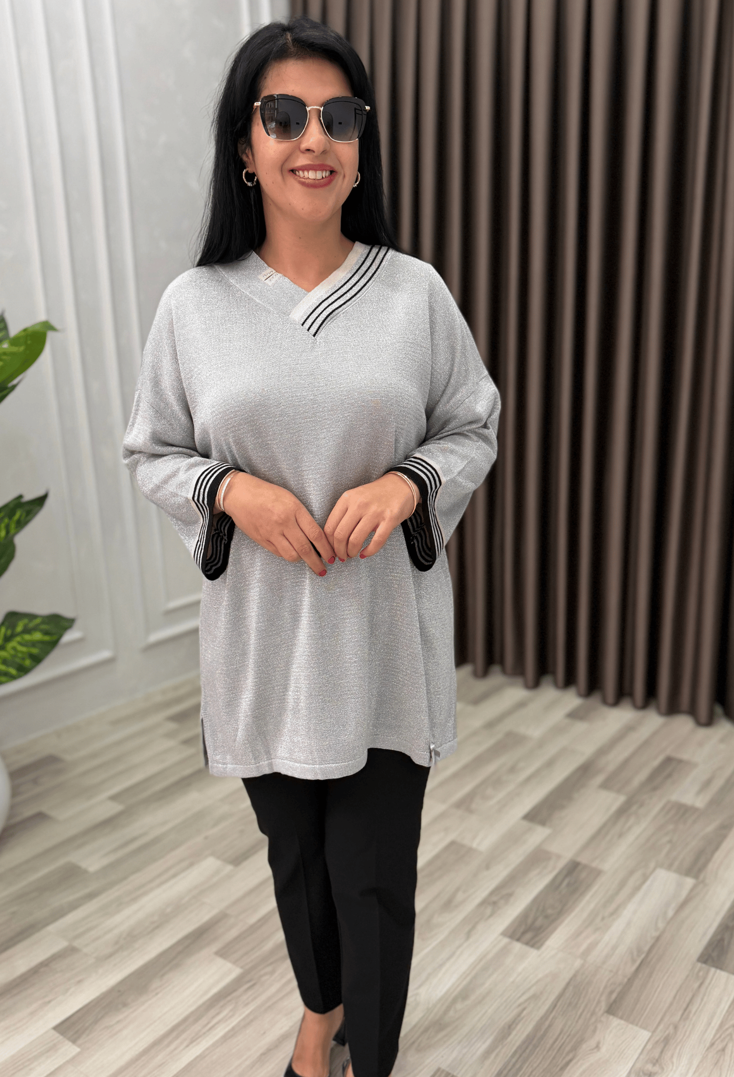 NADIA ELİT TRİKO BLUZ GRİ