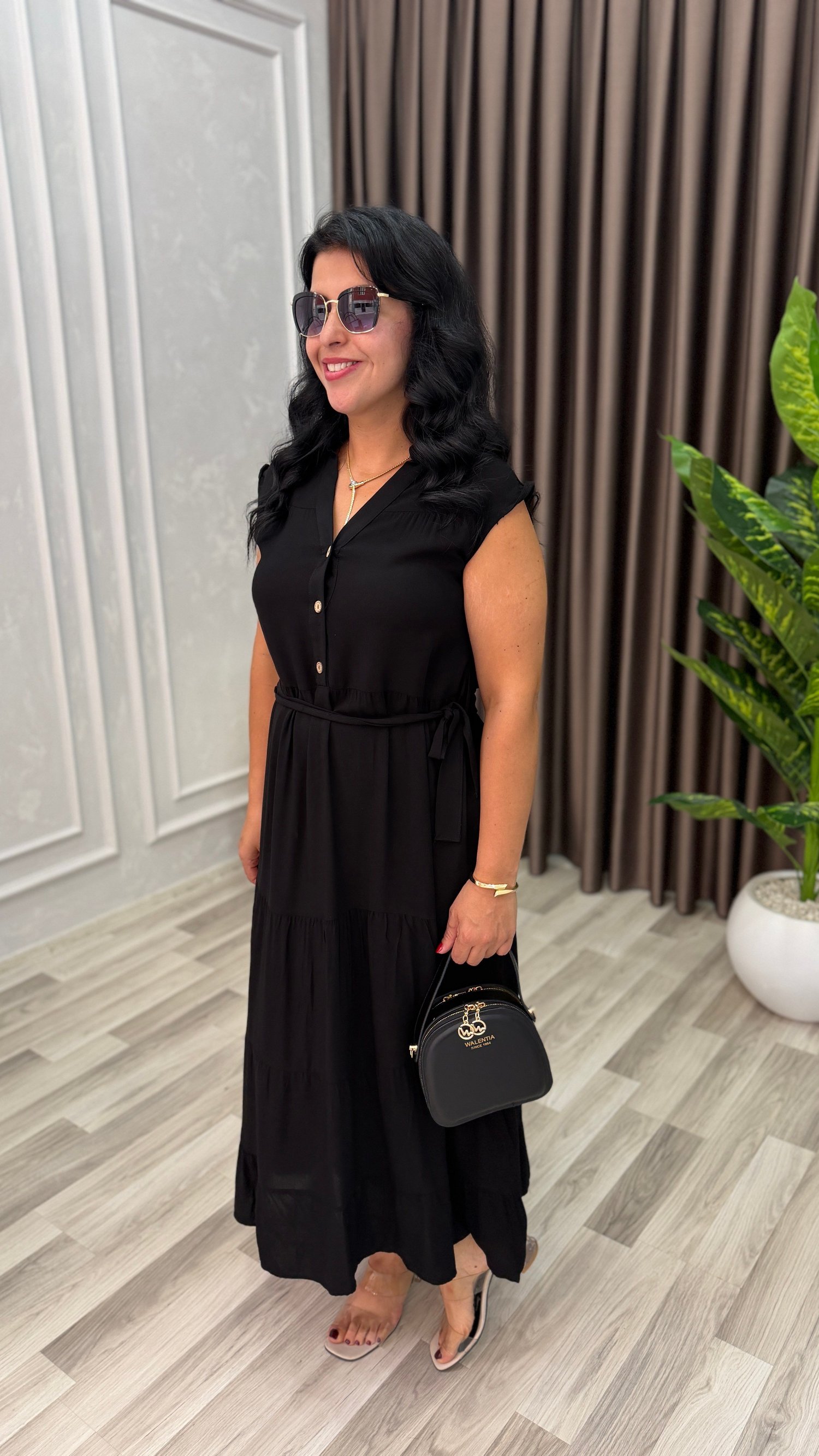 NATURAL TOUCH ELBİSE 3 DÜĞME SİYAH