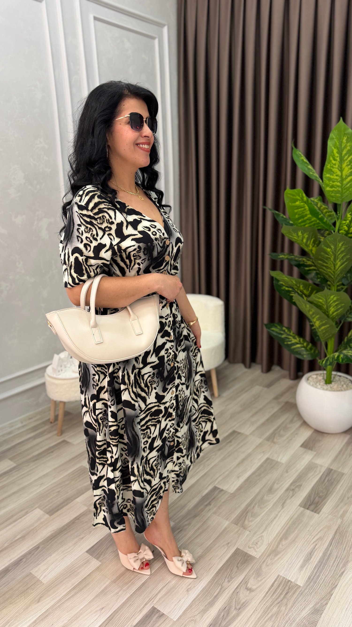 NATURAL TOUCH ELBİSE ZEBRA DESEN