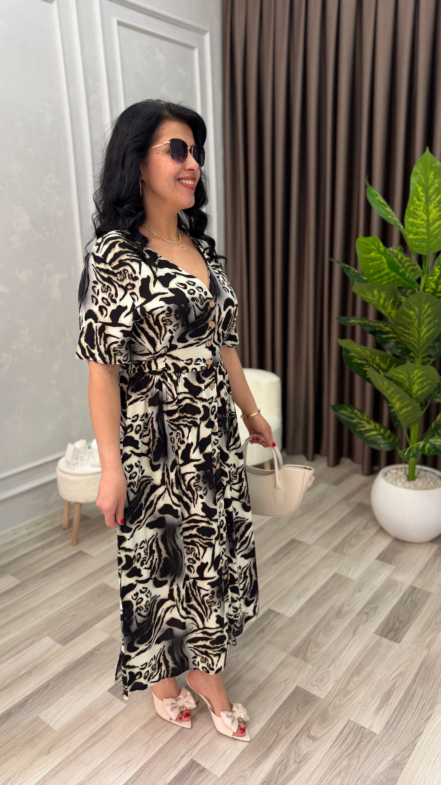 NATURAL TOUCH ELBİSE ZEBRA DESEN