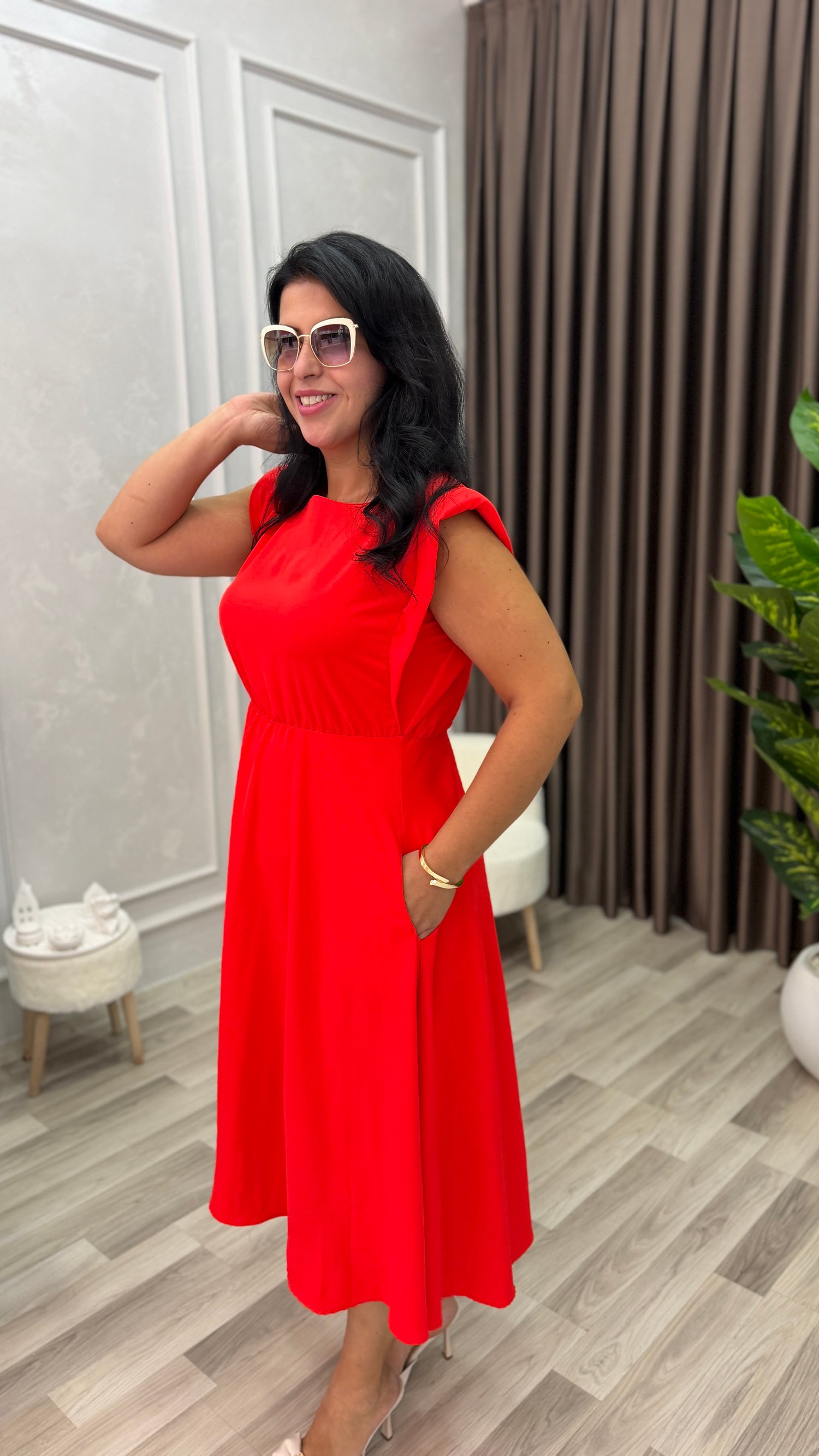 PRIME ELEGANCE ELBİSE NAR ÇİÇEĞİ
