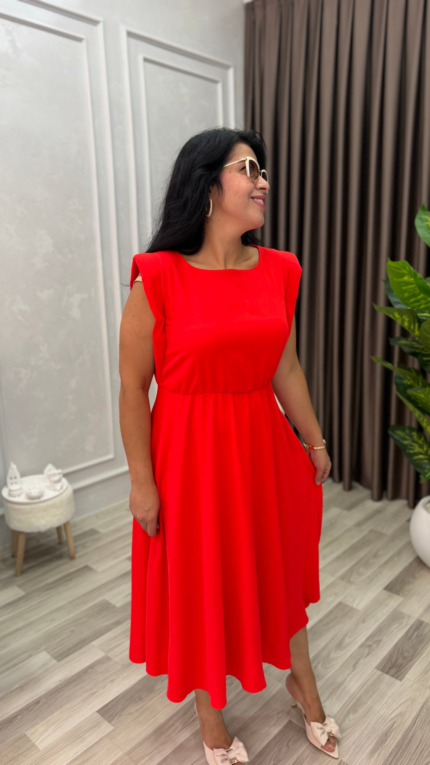 PRIME ELEGANCE ELBİSE NAR ÇİÇEĞİ